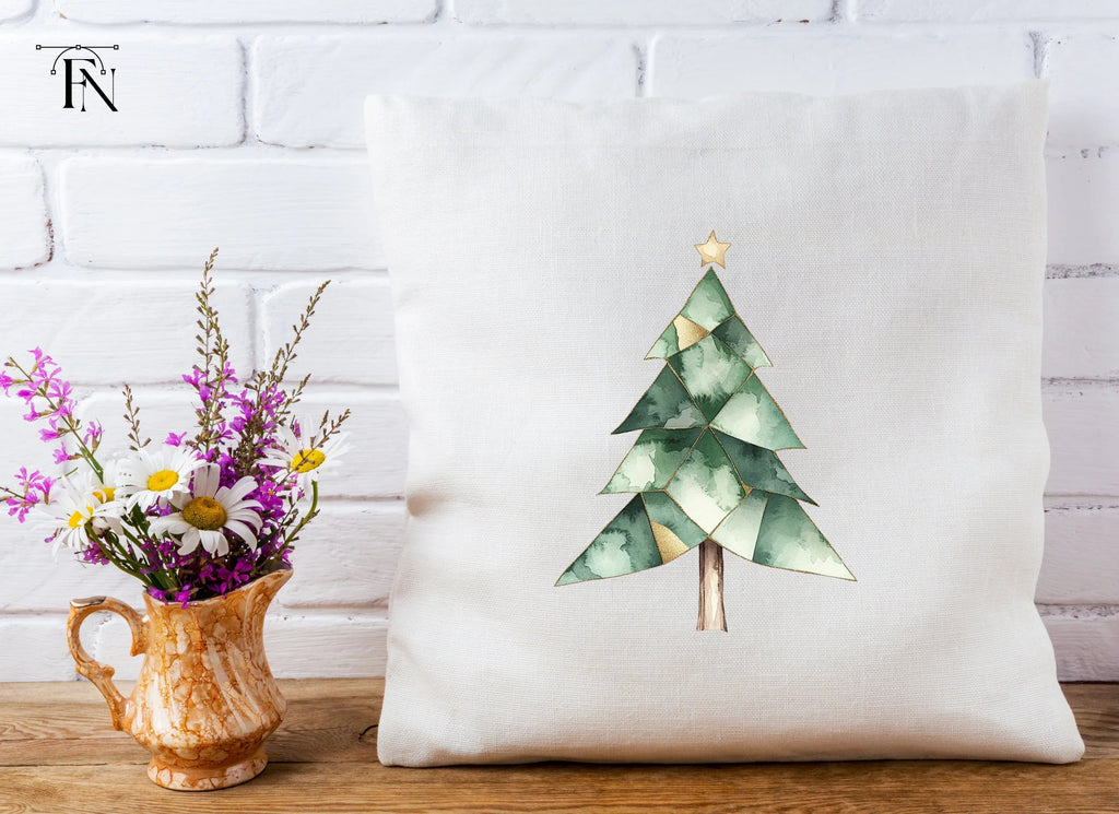 Geometric Christmas Trees Clipart Bundle