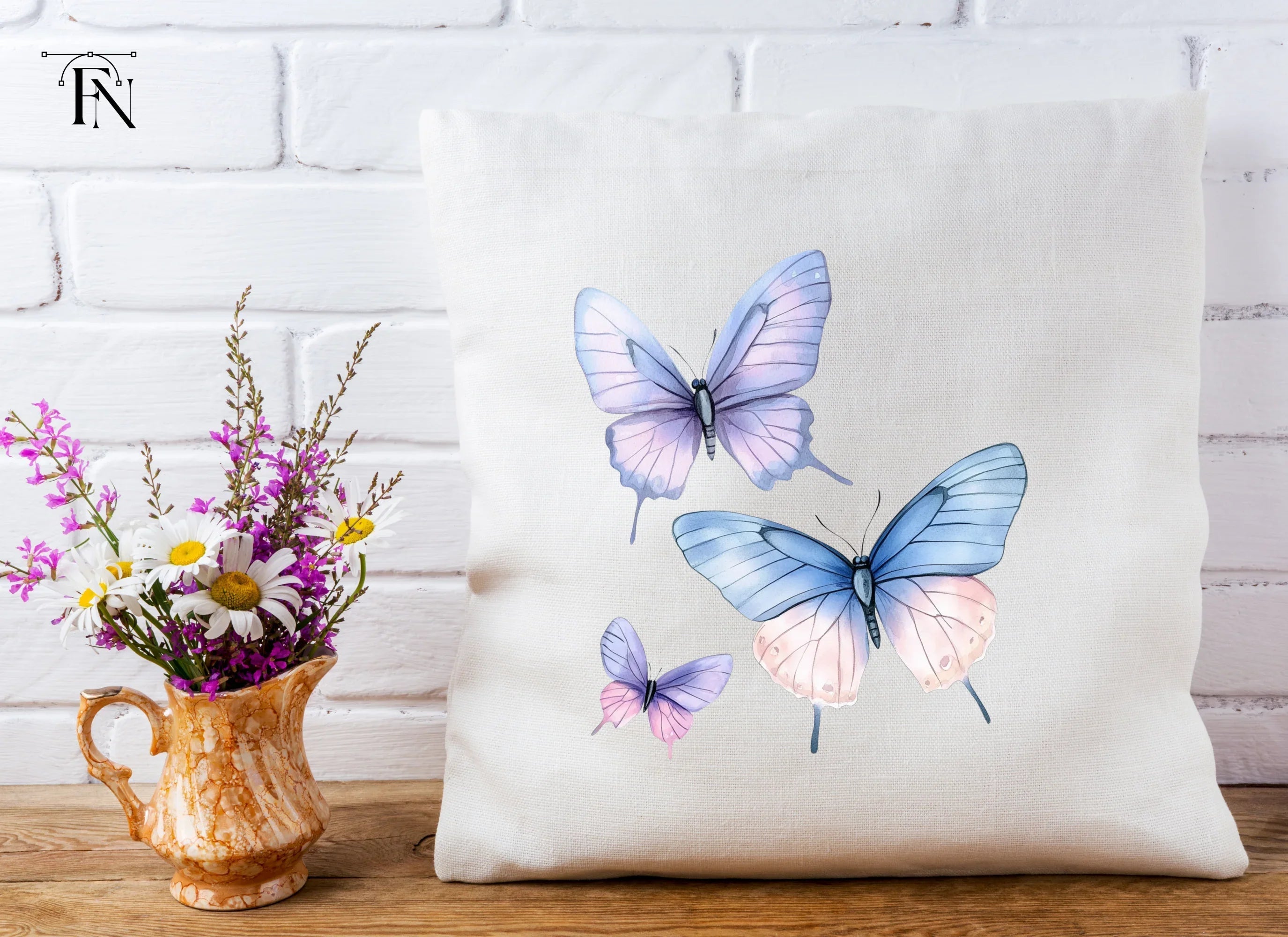 Blue and Purple Butterfly Clipart Bundle