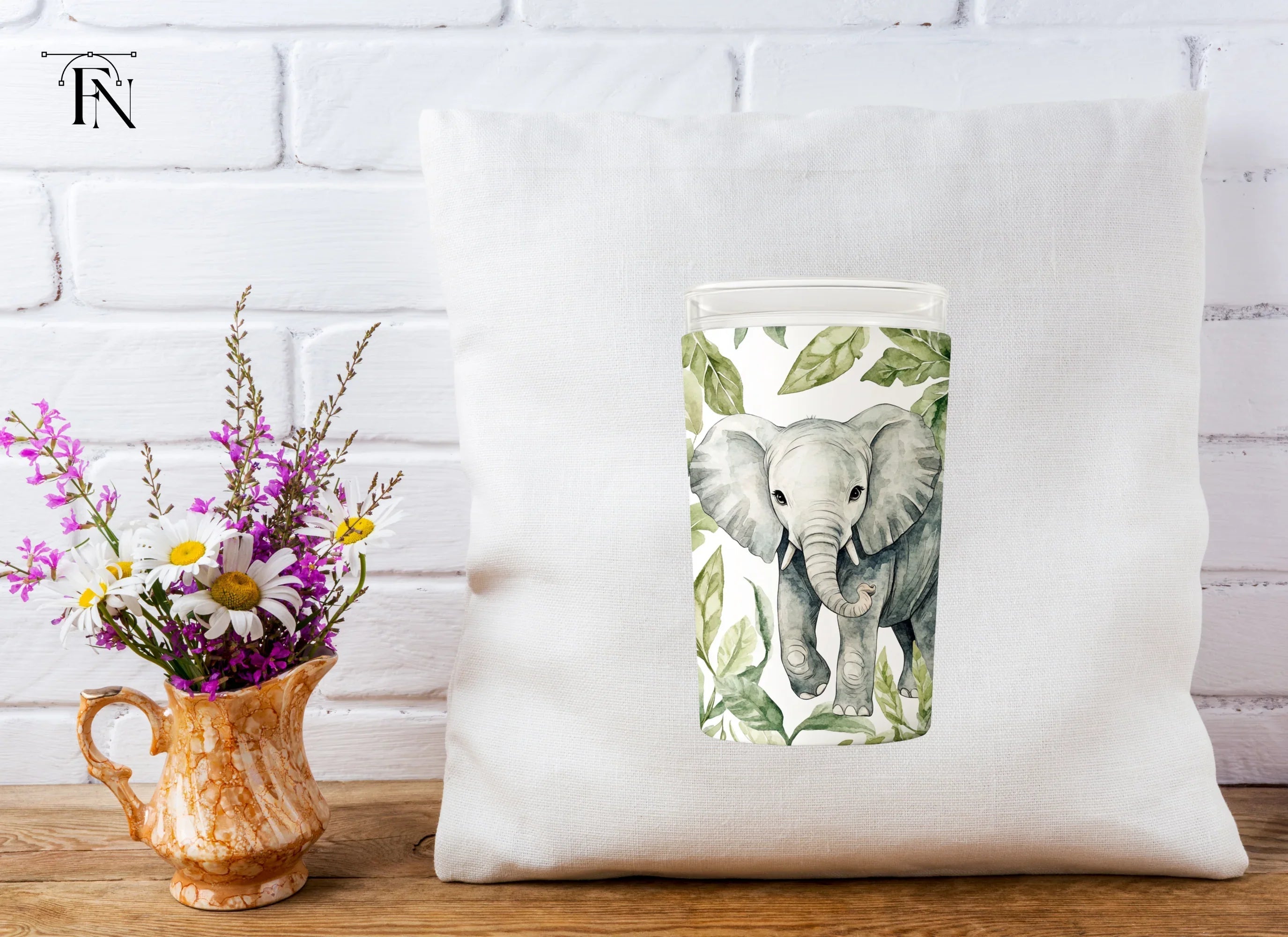 Jungle Baby Elephant Clipart Bundle