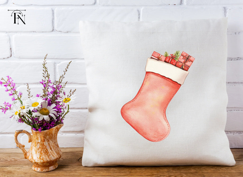 Cozy Christmas Stocking with Gifts Clipart Bundle