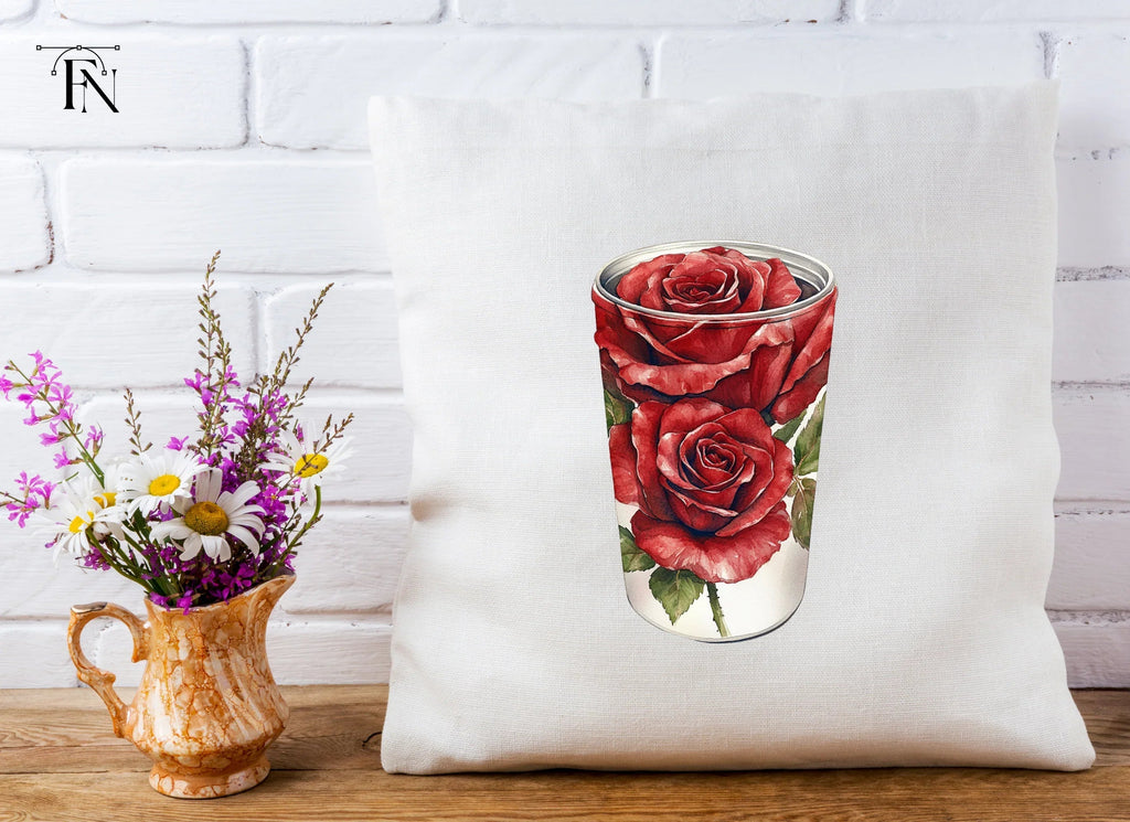 Red Rose Tumbler Clipart Bundle