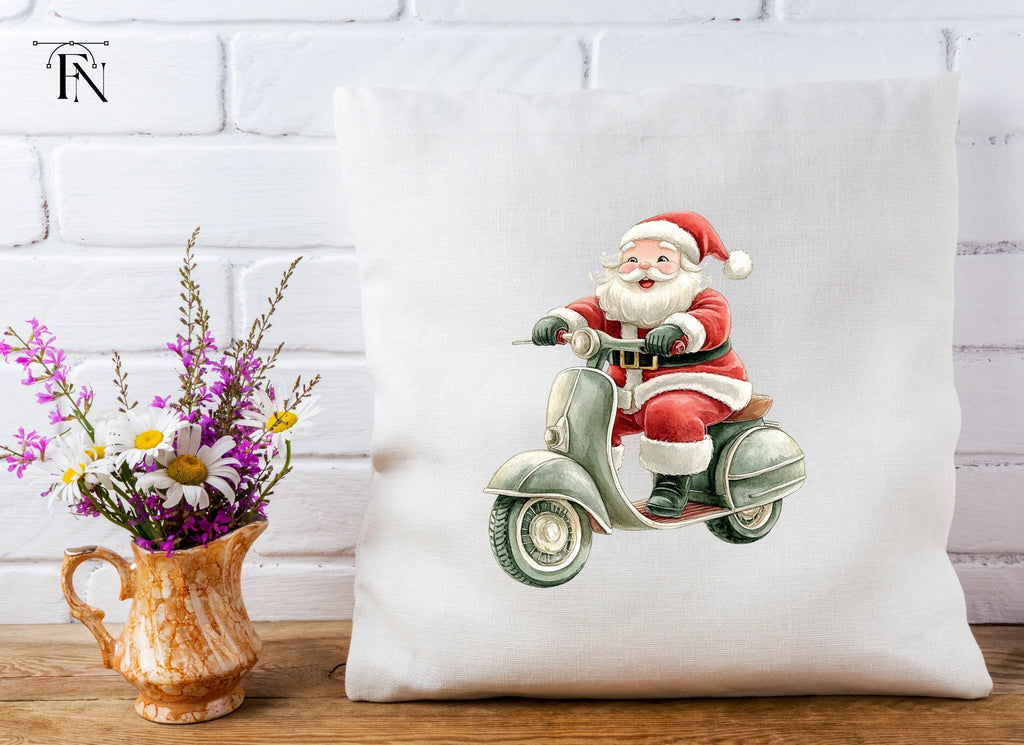 Santa Riding Vespa Clipart Bundle
