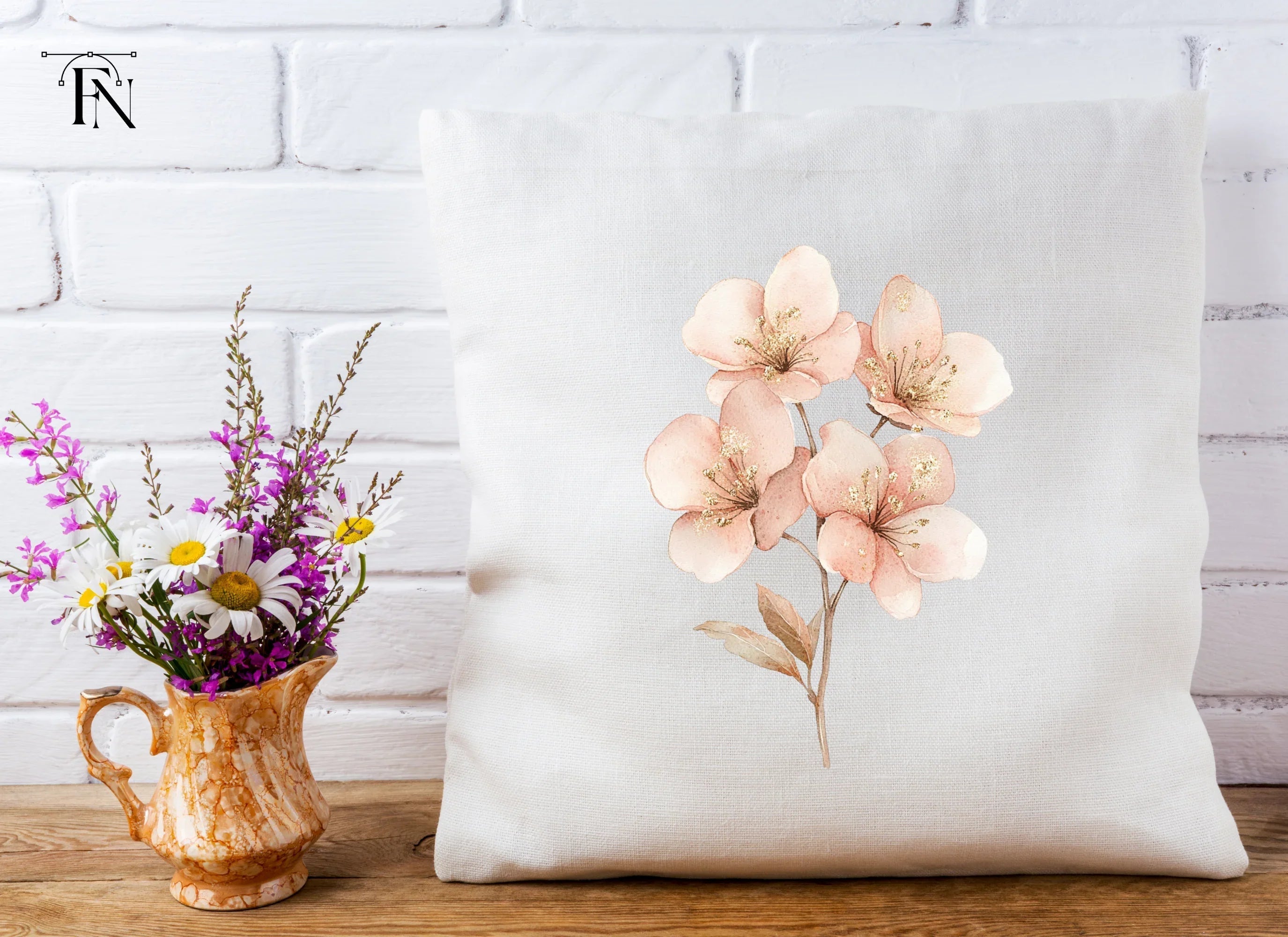 Delicate Pink Cherry Blossom Clipart Bundle