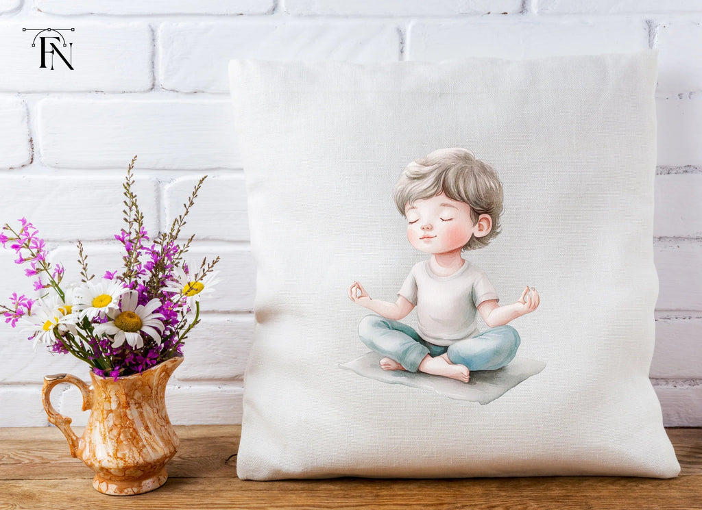 Children Meditating Clipart Bundle