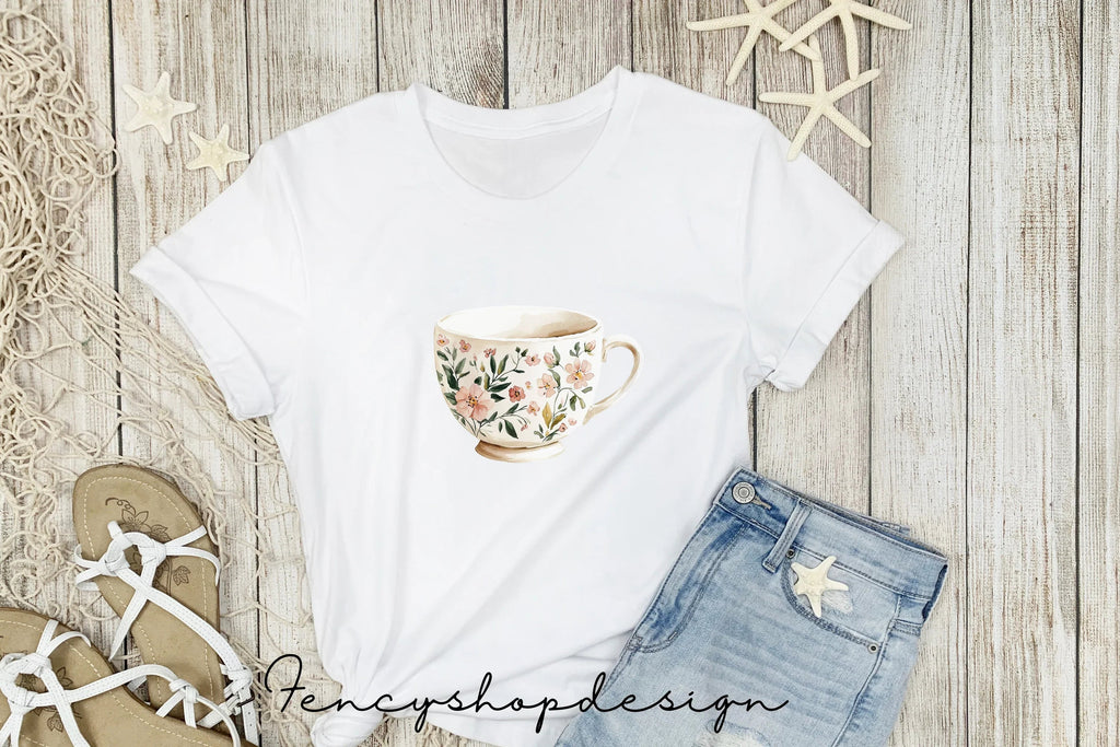 Floral Teacups Clipart Bundle