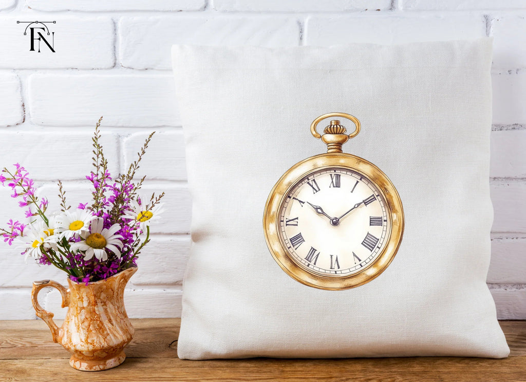 Elegant Vintage Pocket Watch Clipart Bundle