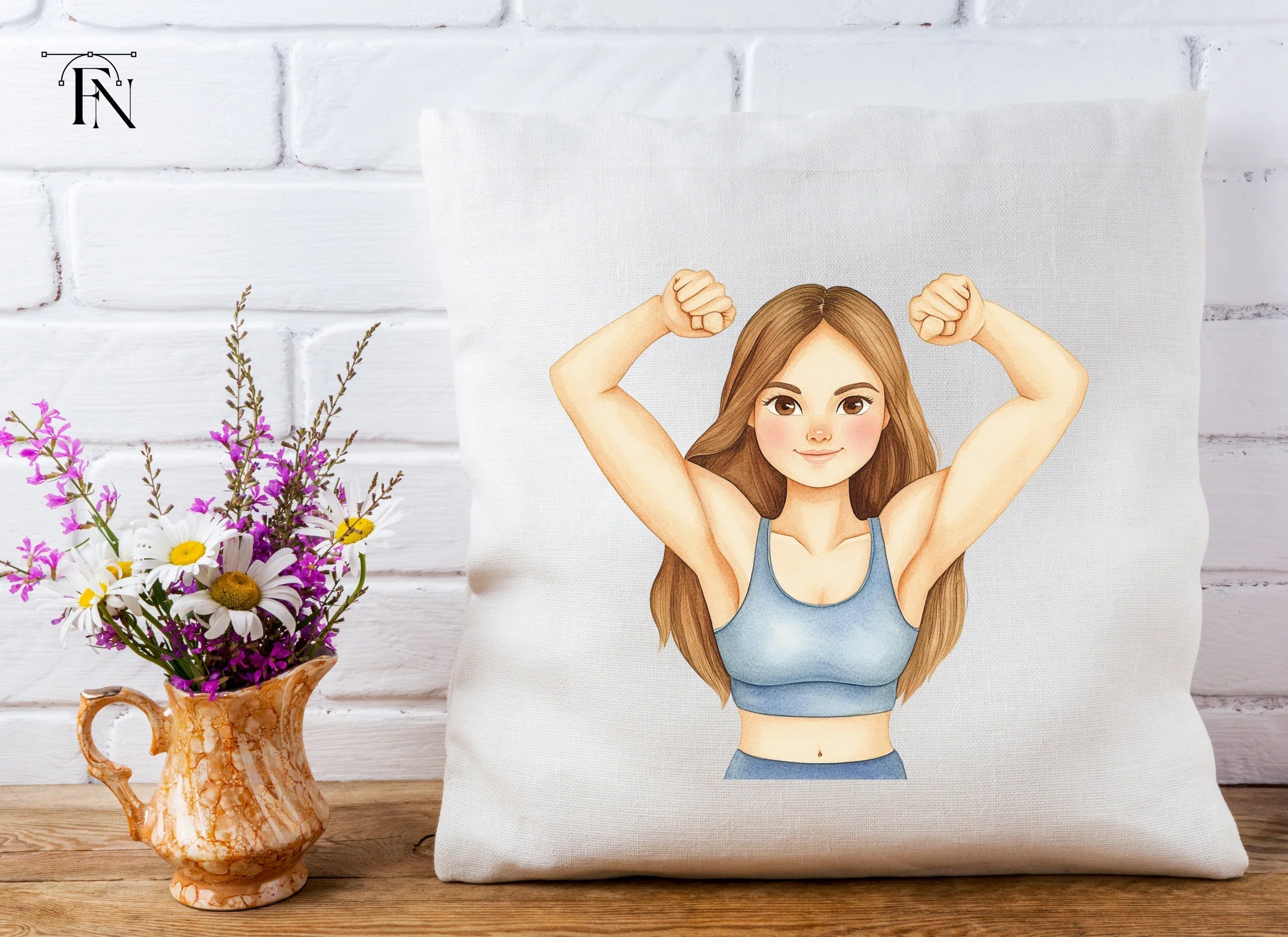 Strong Woman Fitness Power Clipart Bundle