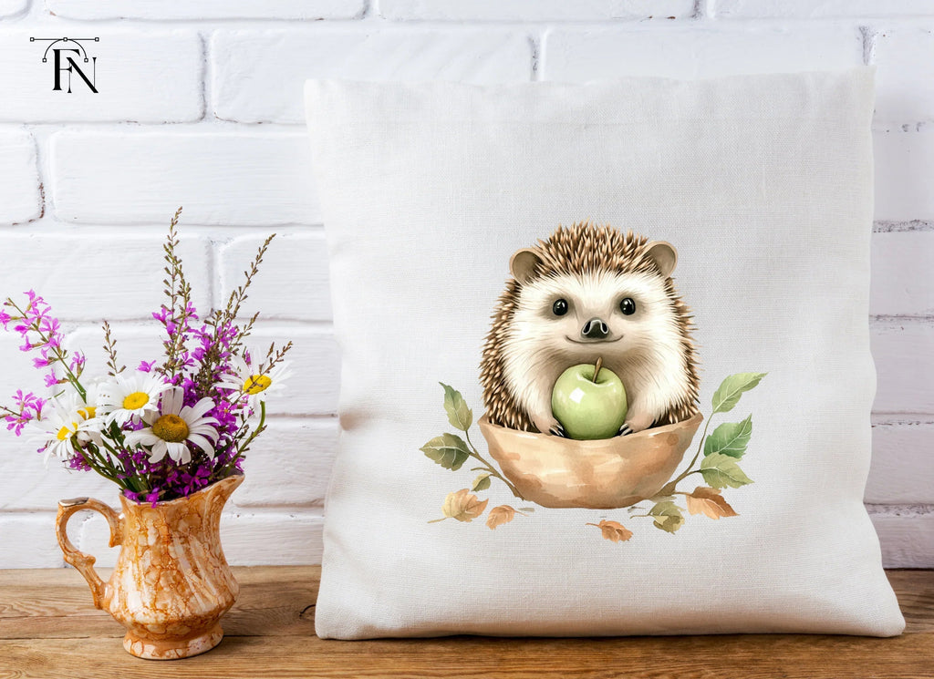 Cute Hedgehog with Apples Clipart Bundle