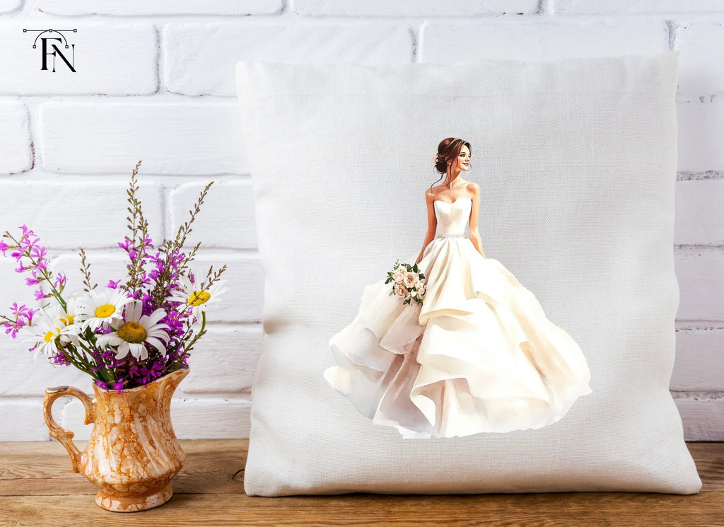 Elegant Bride in Strapless Gown Clipart Bundle