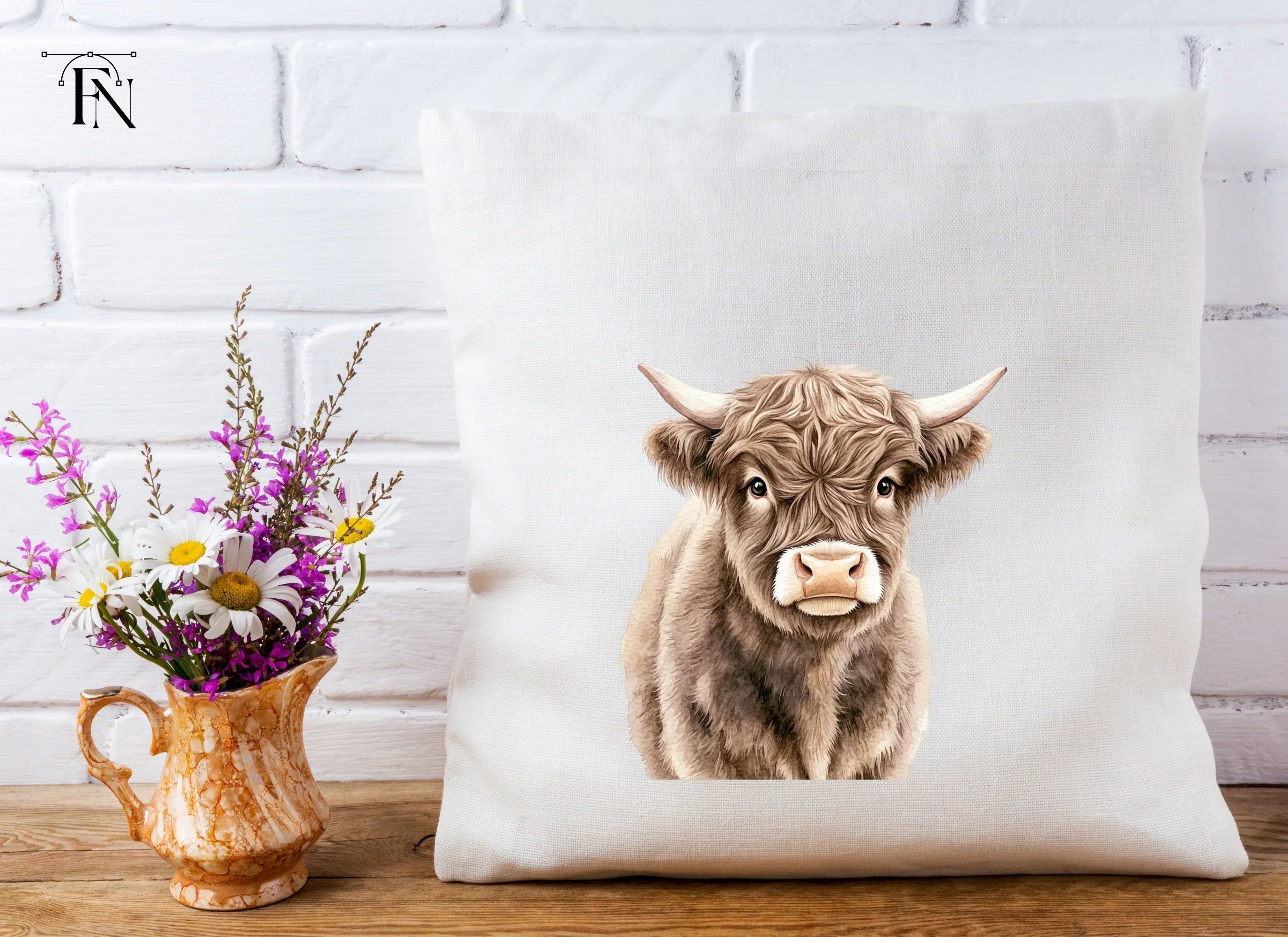 Cute Highland Calf Face Clipart Bundle