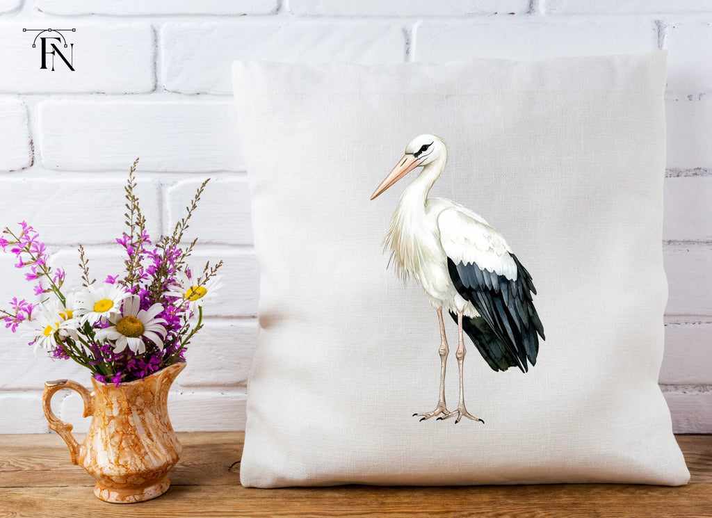 Elegant White Stork Clipart Bundle