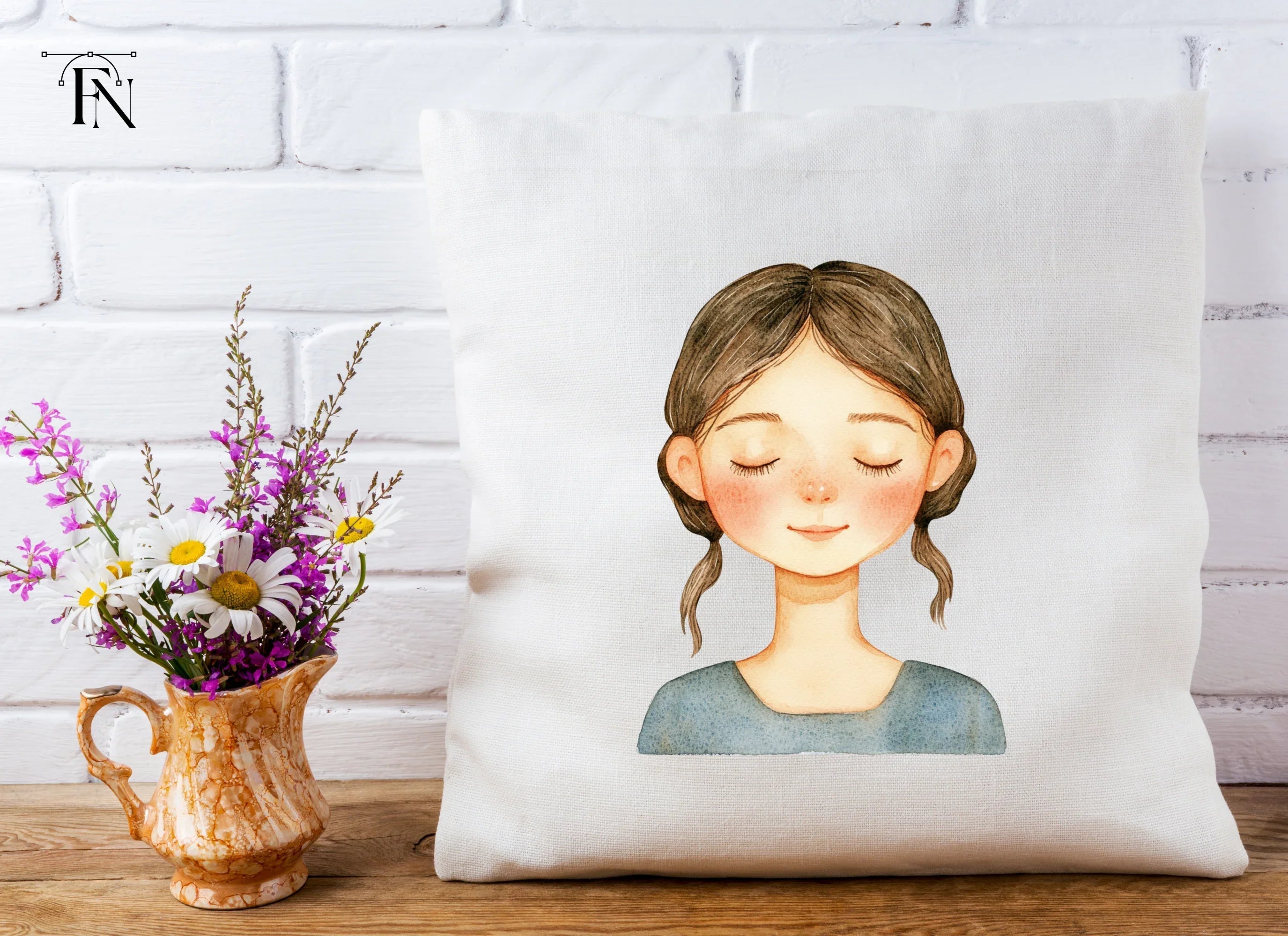 Peaceful Girl Meditating Clipart Bundle