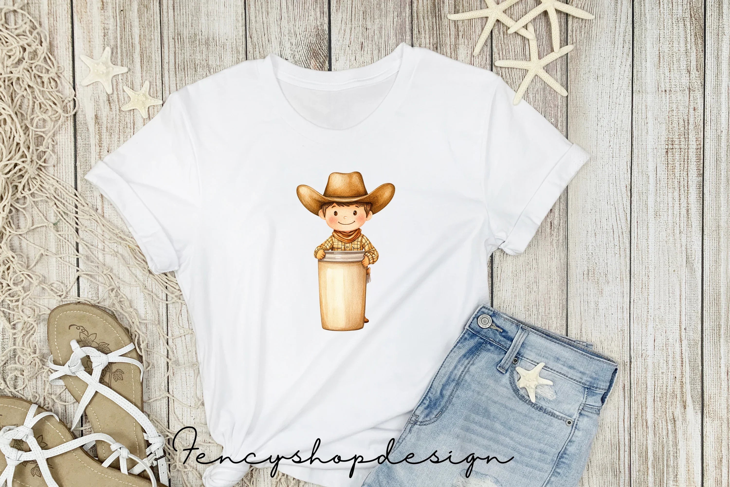 Cute Cowboy Tumbler Clipart Bundle