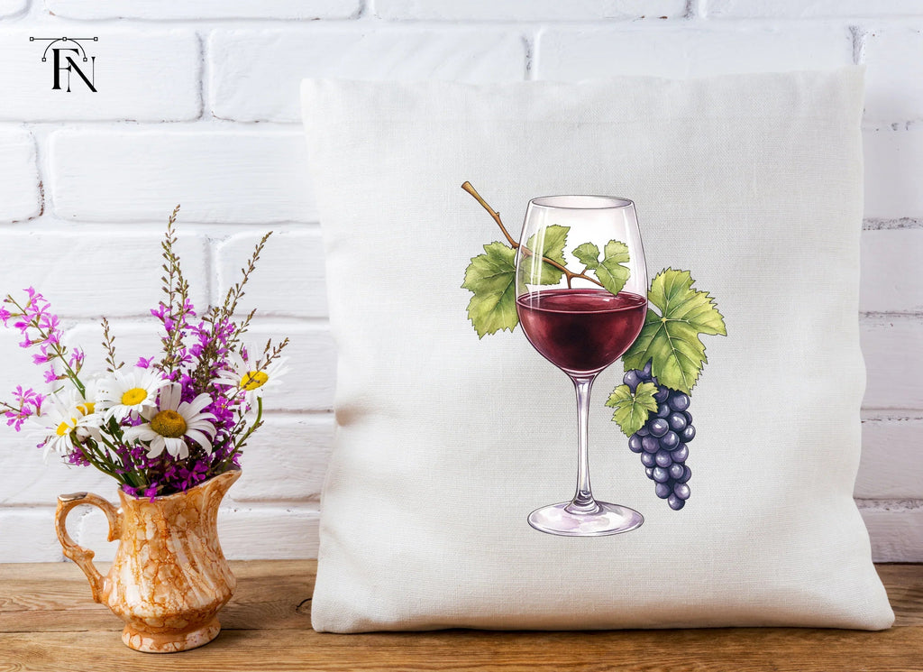 Elegant Wine Glasses with Grapes Clipart Bundle