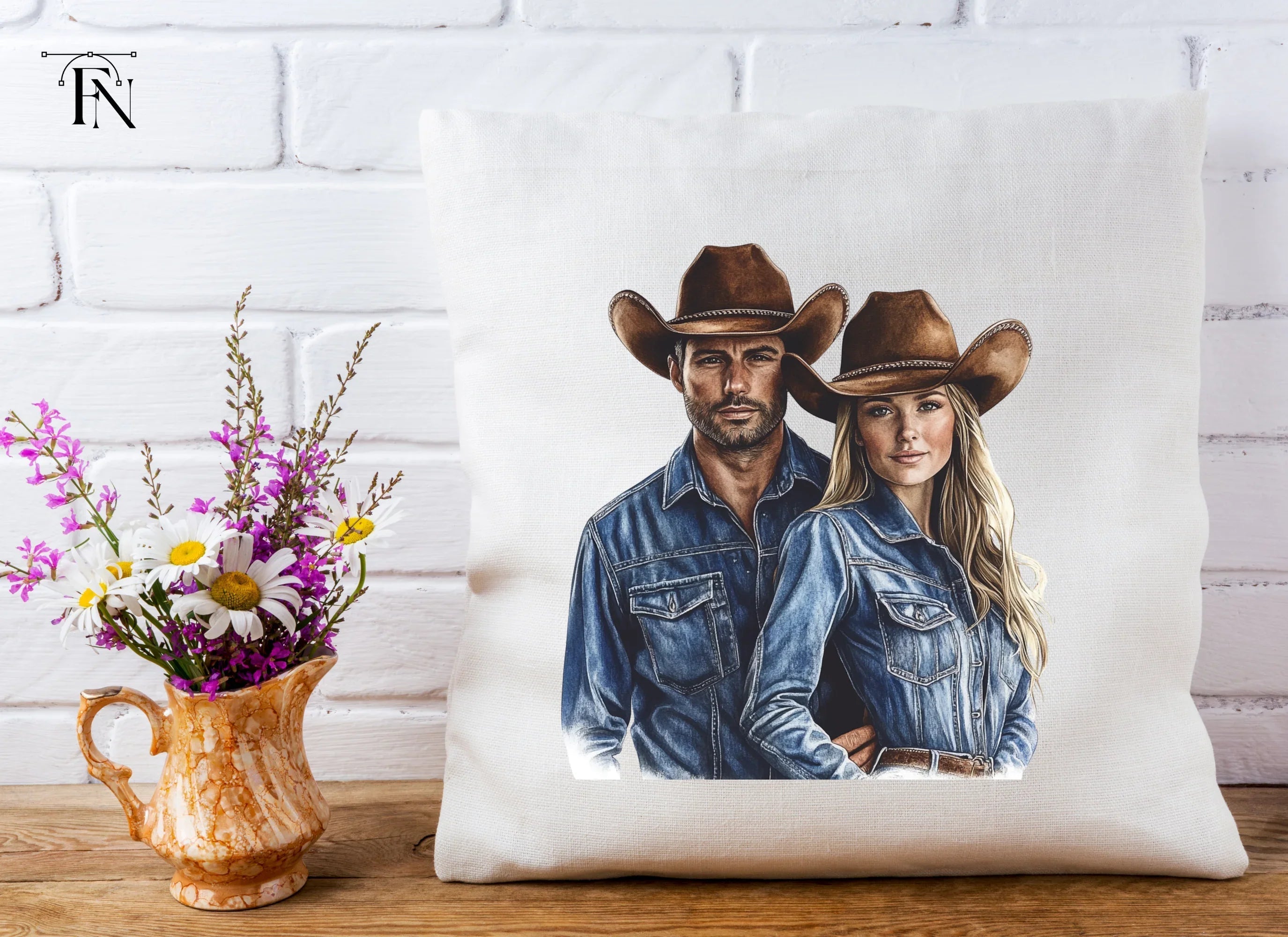 Denim Cowboy Couples Clipart Bundle