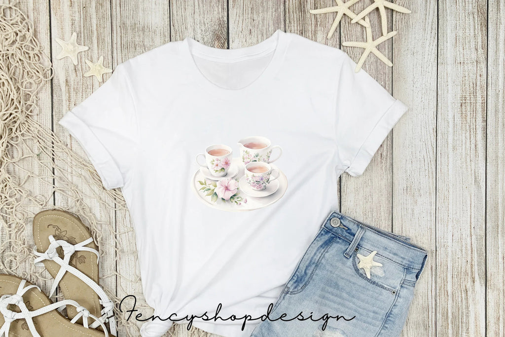 Elegant Floral Teacups & Teapots Clipart Bundle