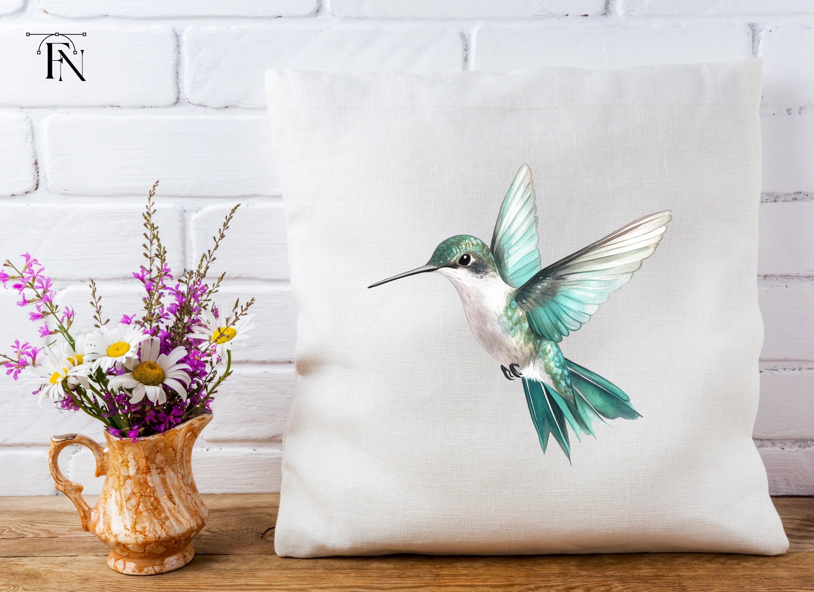 Elegant Flying Hummingbird Clipart Bundle