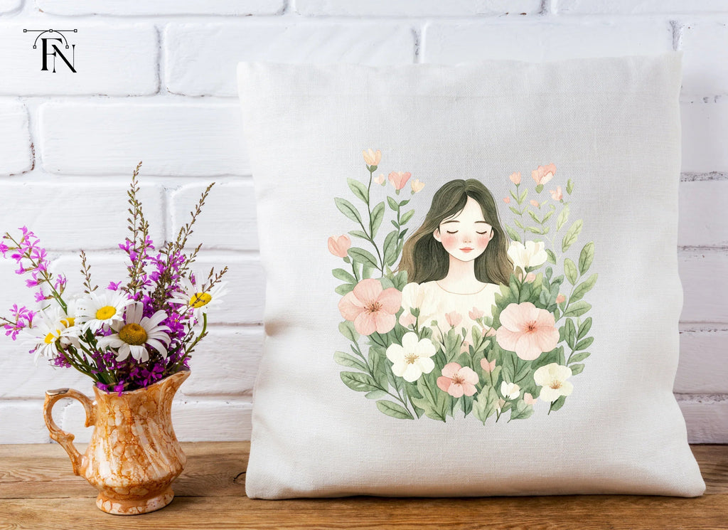 Girl in Flowers Clipart Bundle