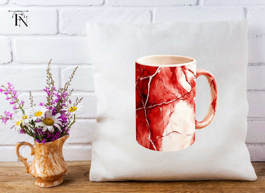 Red Marble Cracked Clipart Bundle