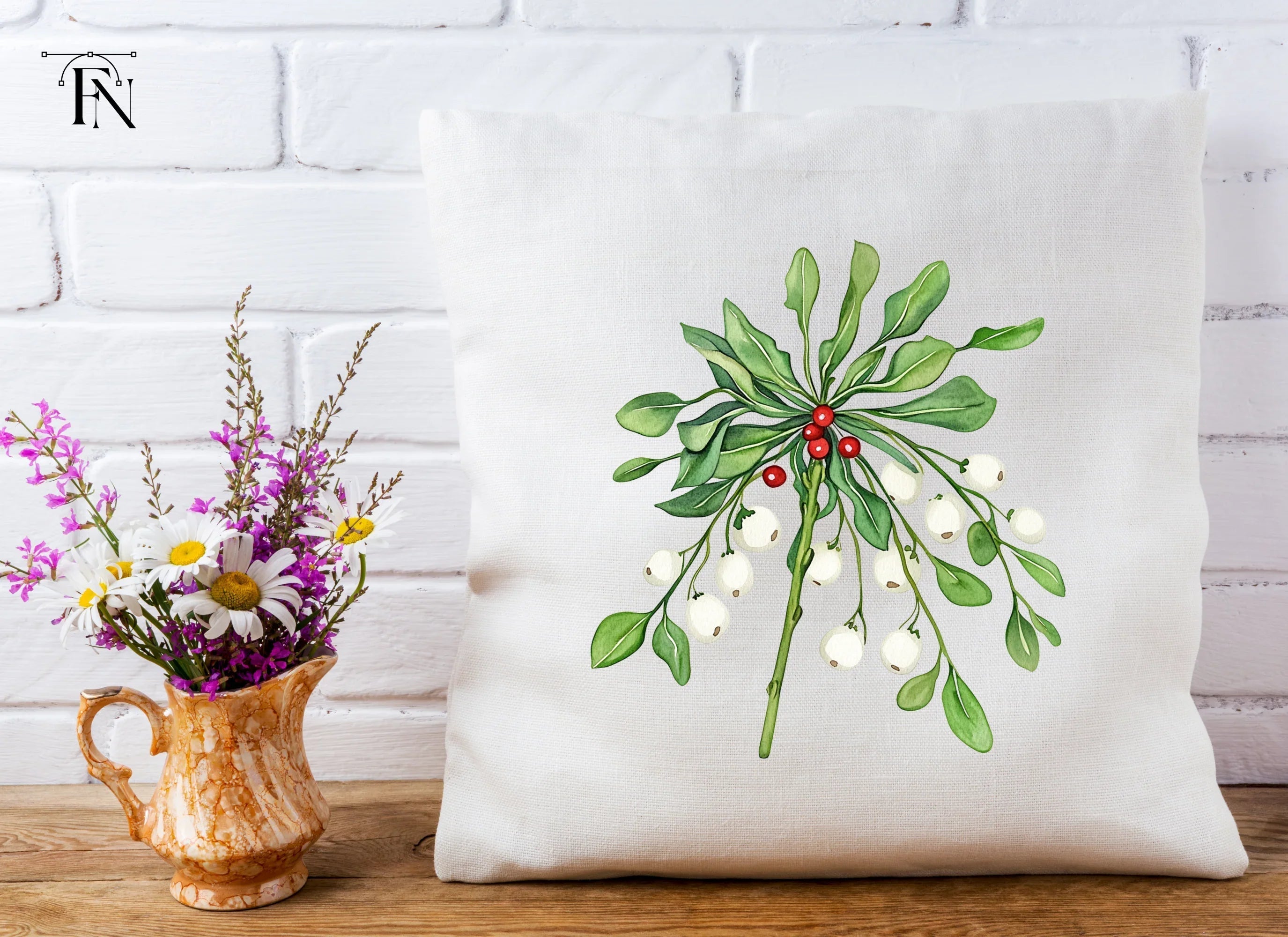 Festive Mistletoe Clipart Bundle