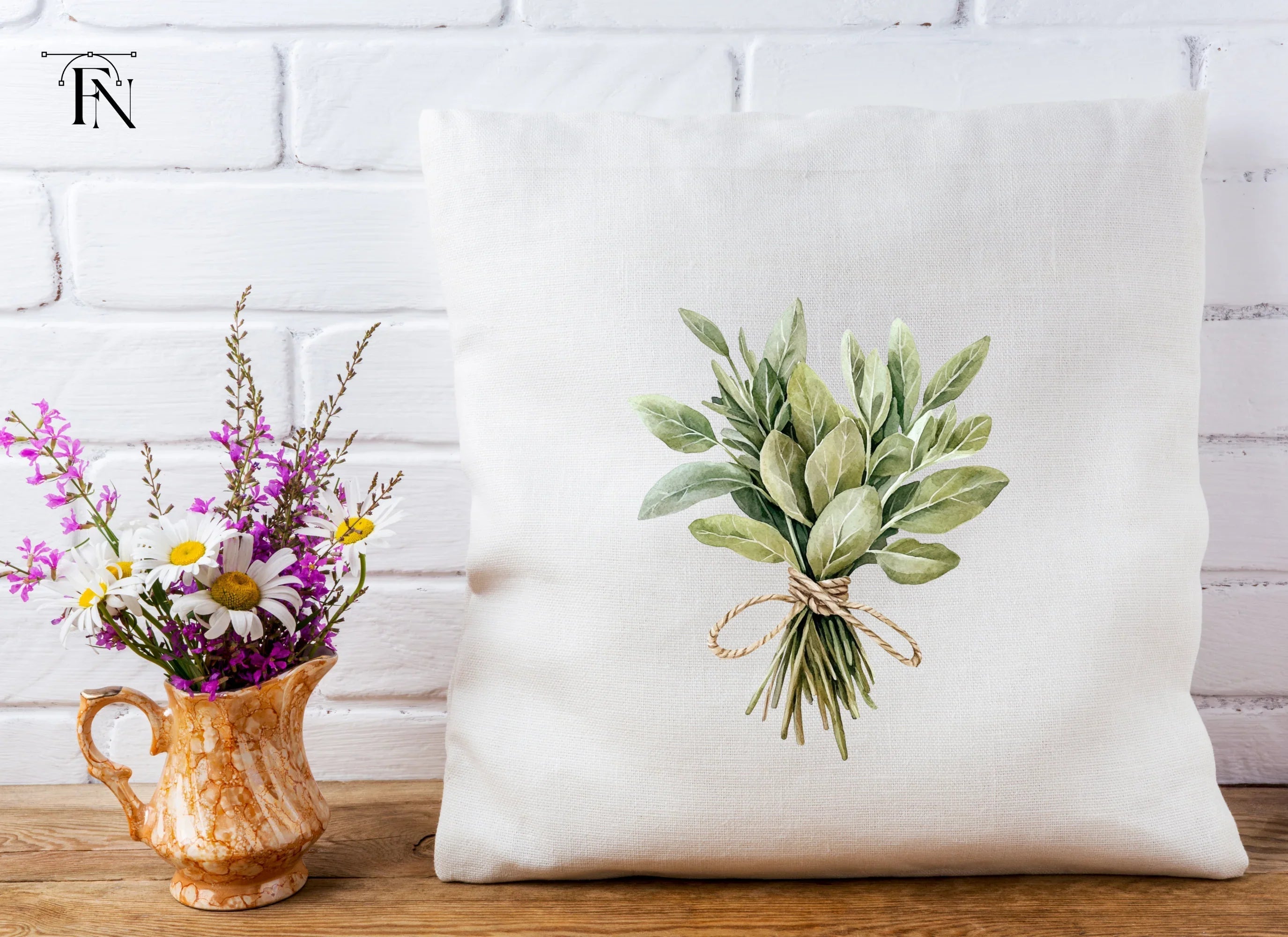 Fresh Herb Bouquets Clipart Bundle