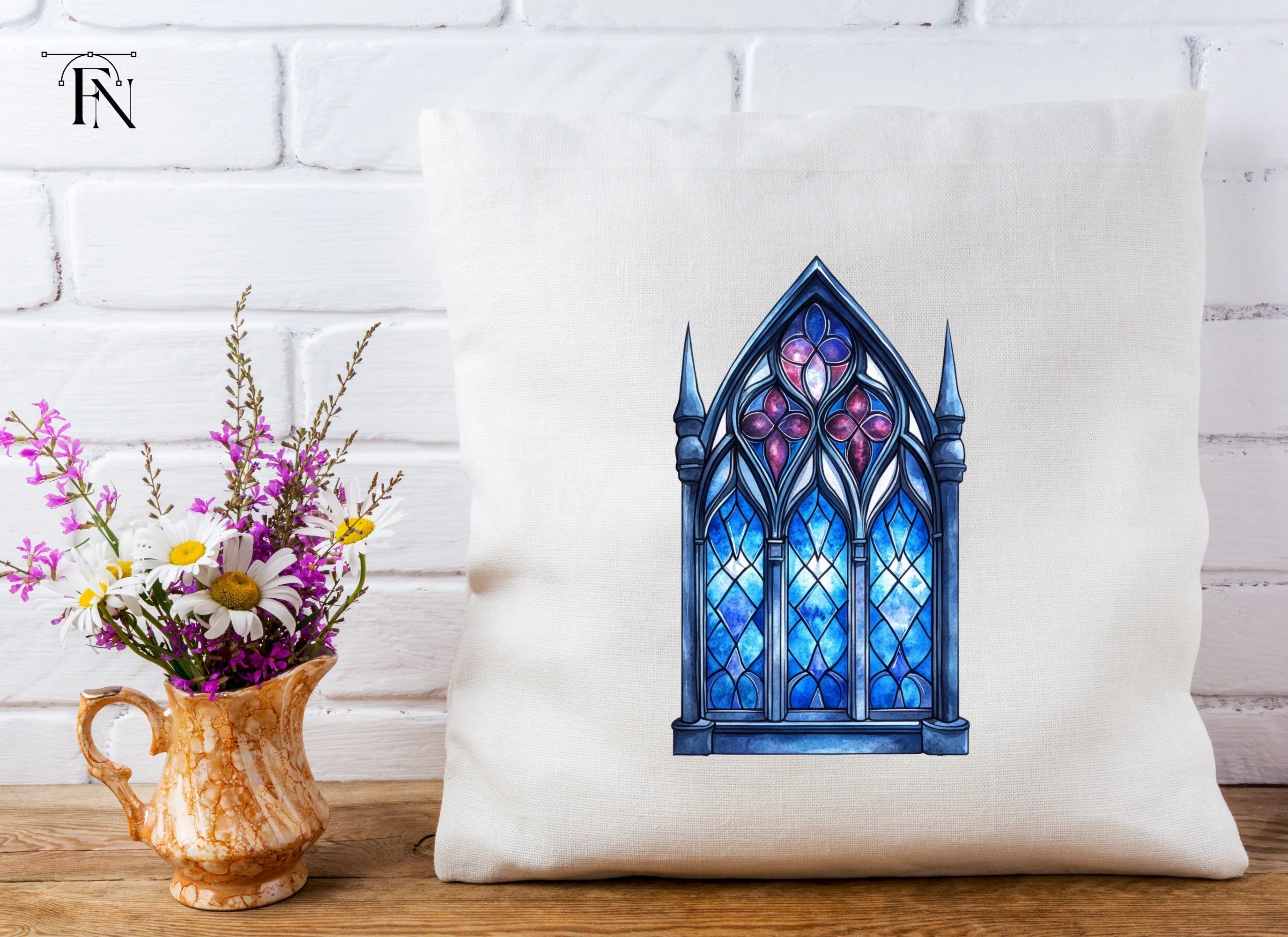 Gothic Stained Glass Window Clipart Bundle