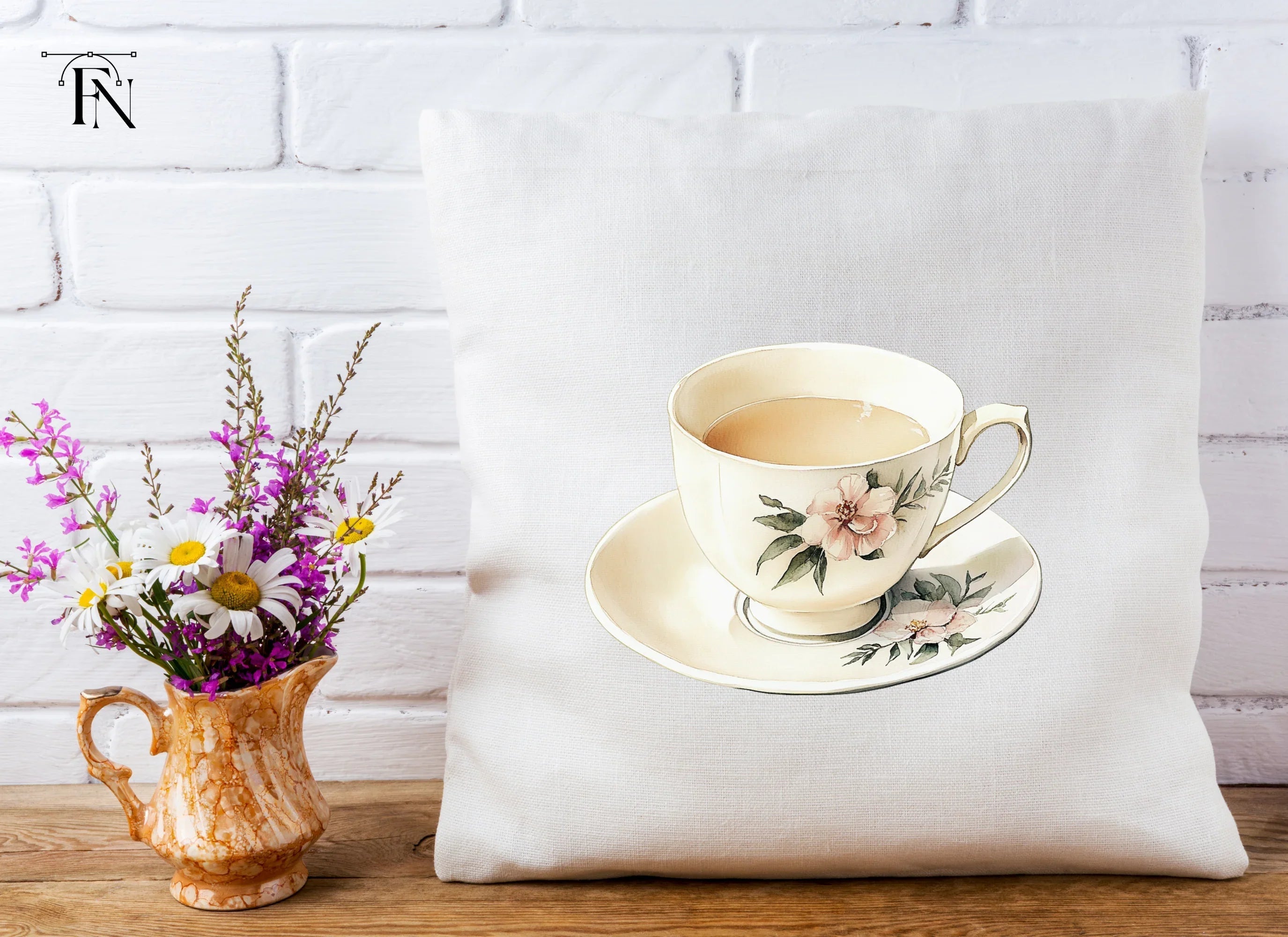 Elegant Floral Teacup Clipart Bundle