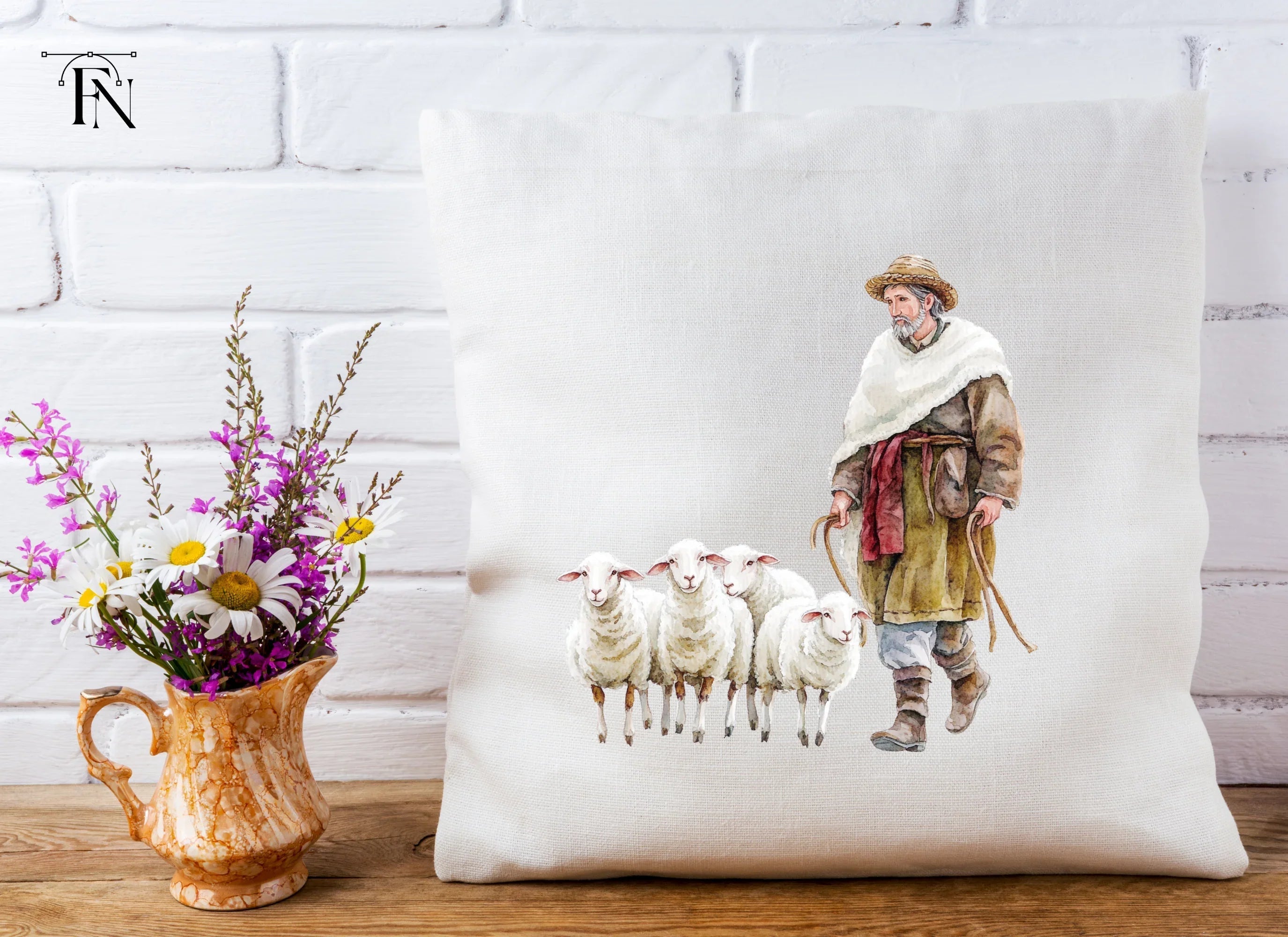Shepherds with Sheep Clipart Bundle