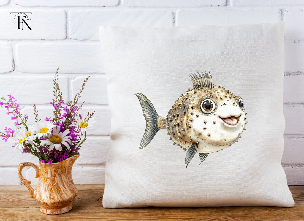 Cute Spiky Pufferfish Clipart Bundle