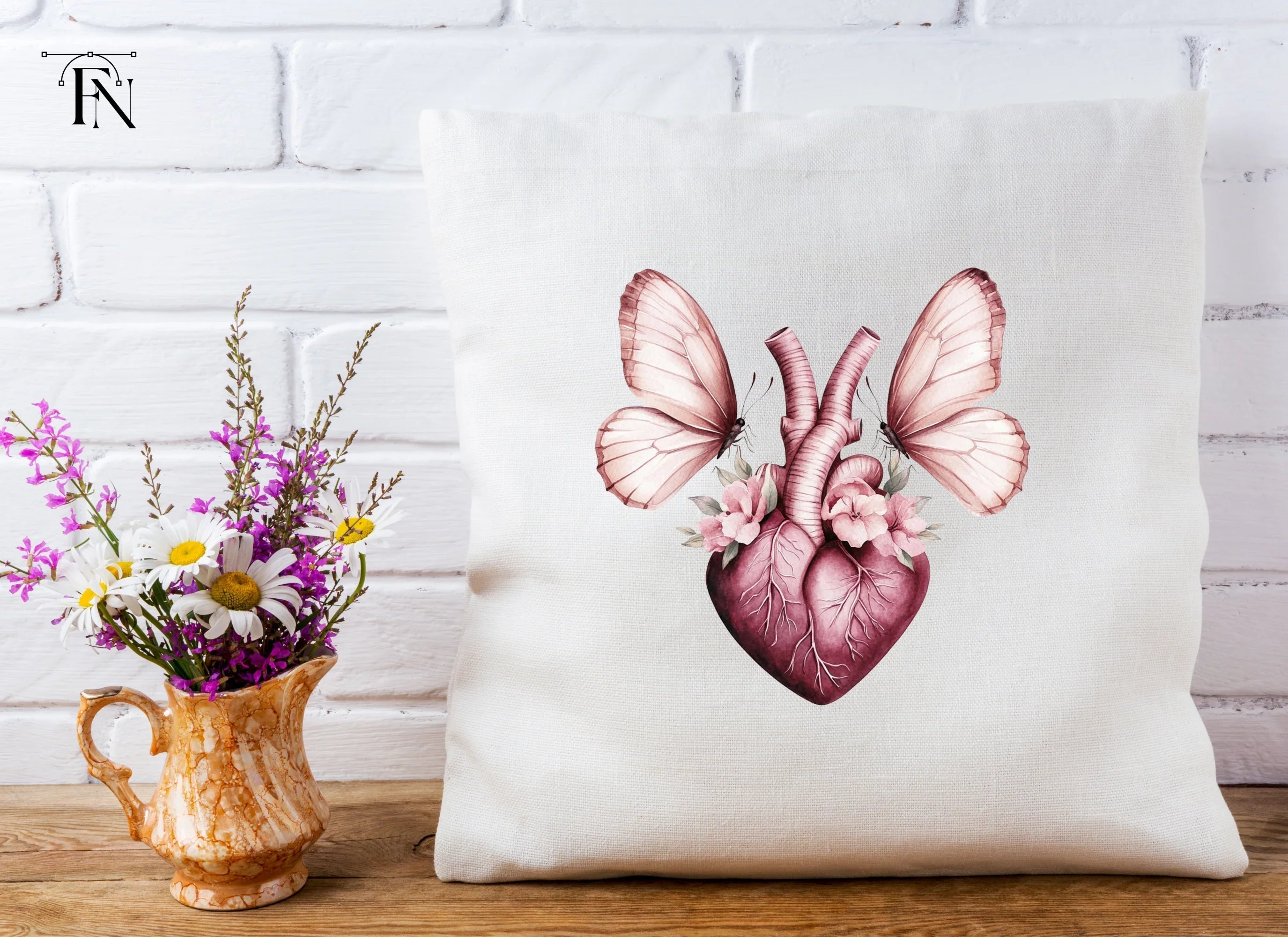 Butterfly Winged Heart Clipart Bundle