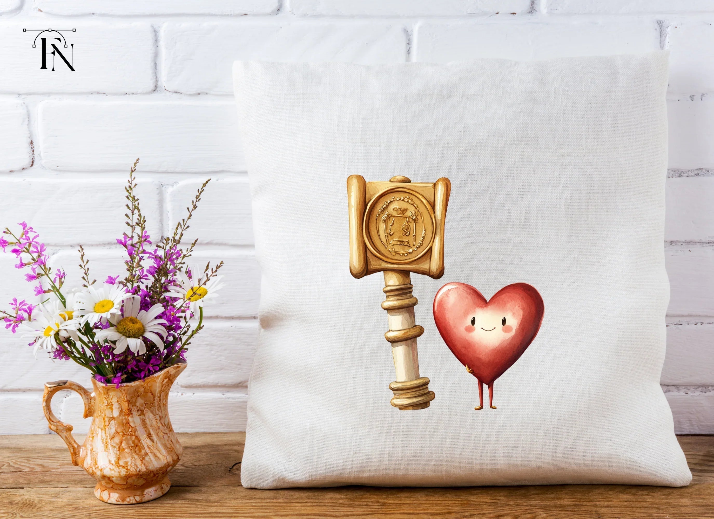 Heart Characters with Stamps Clipart Bundle