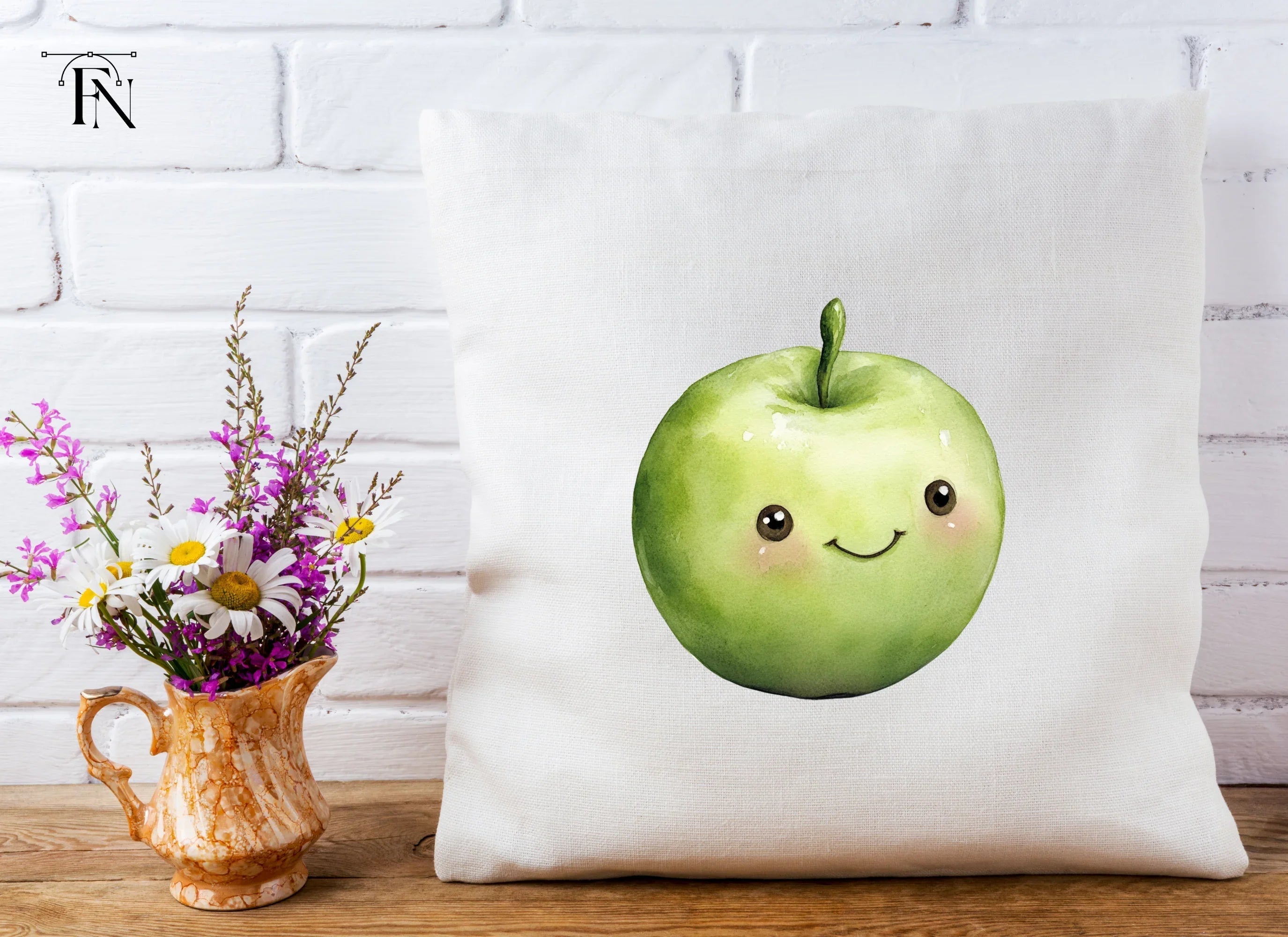 Cute Green Apple Clipart Bundle