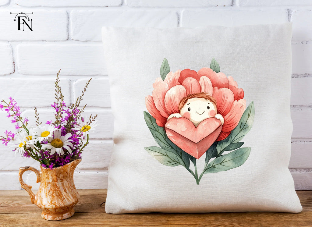 Floral Heart Characters Clipart Bundle