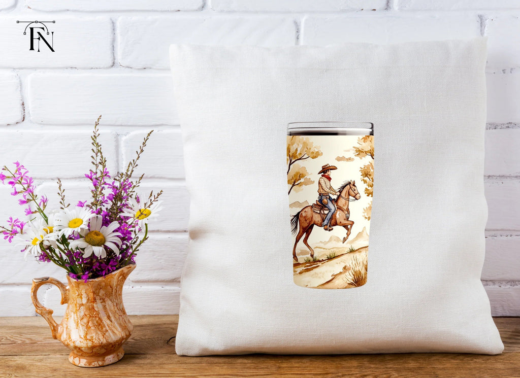 Cowboy Riding Horse Tumbler Clipart Bundle