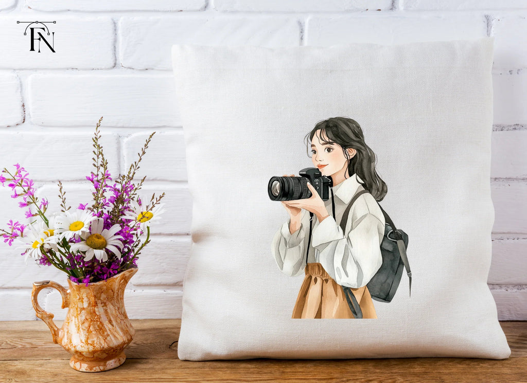 Stylish Girl Photographer Clipart Bundle