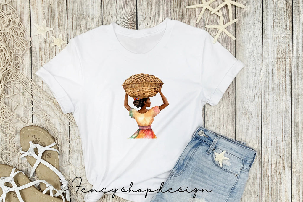 Afrocentric Women with Baskets Clipart Bundle