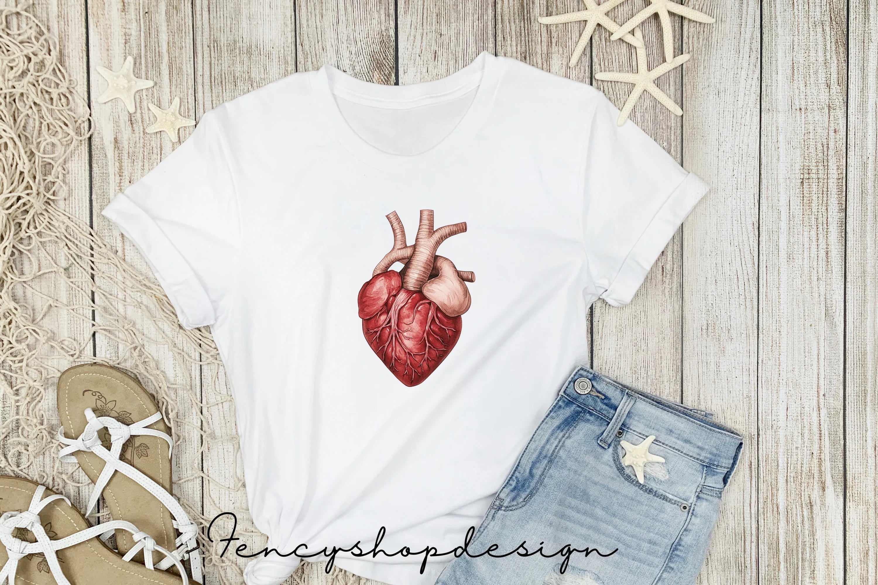 Realistic Anatomical Human Hearts Clipart Bundle