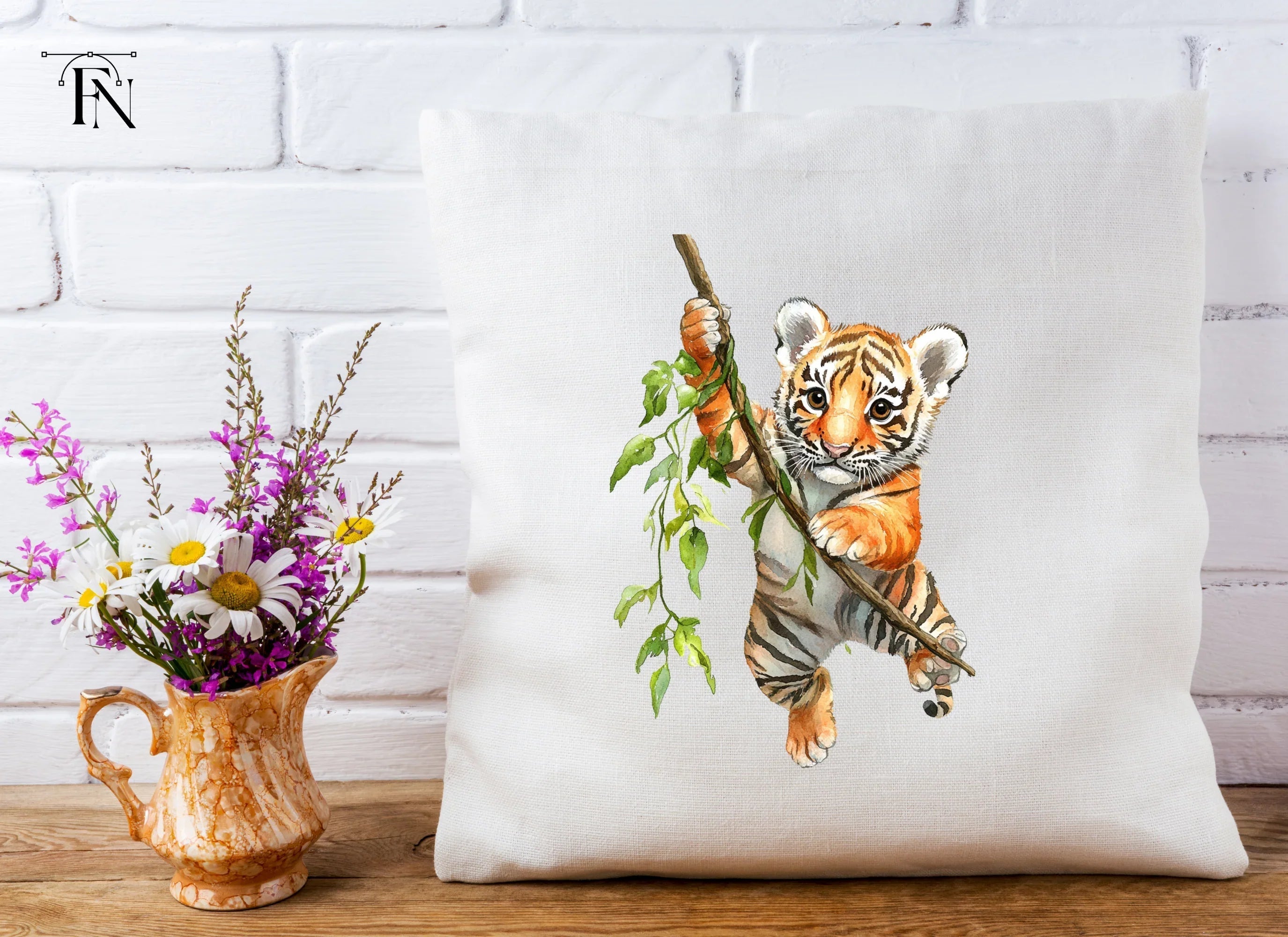 Adorable Baby Tigers Playing Clipart Bundle