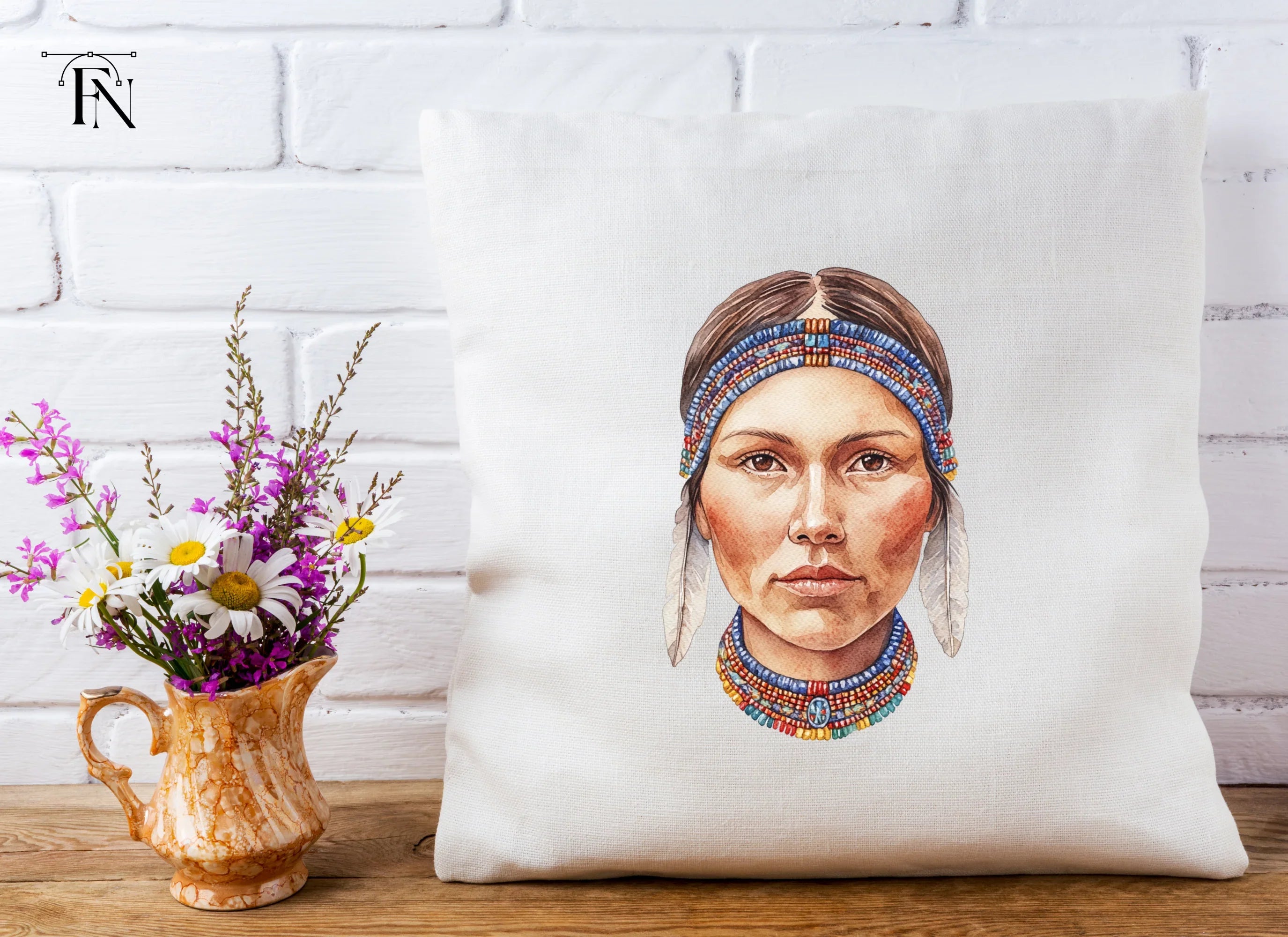Native American Woman Portrait Clipart Bundle