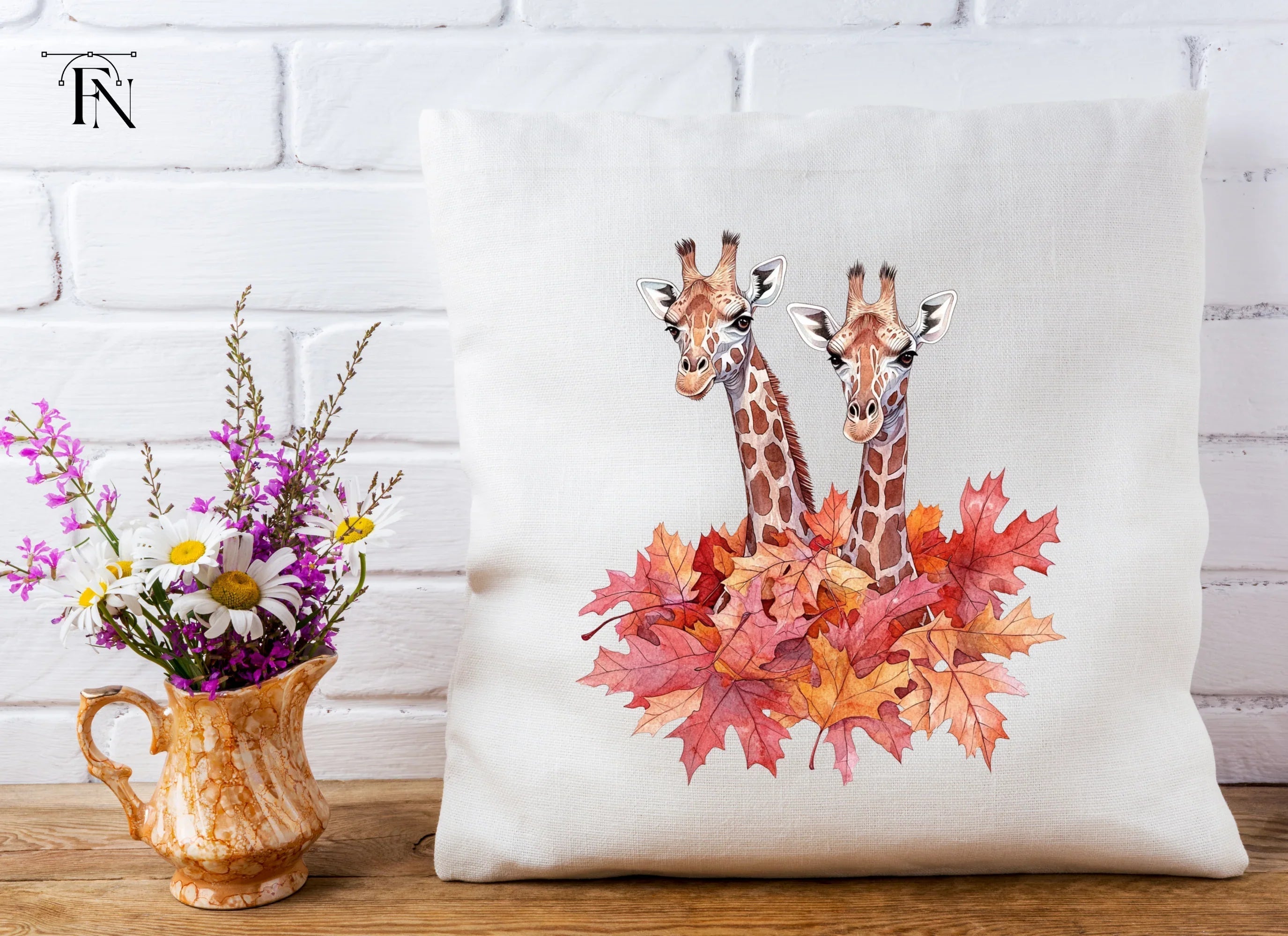 Autumn Giraffe Clipart Bundle