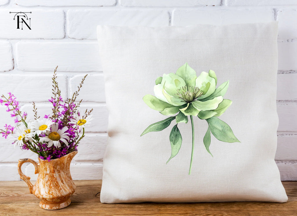 Elegant Green Hellebore Flower Clipart Bundle