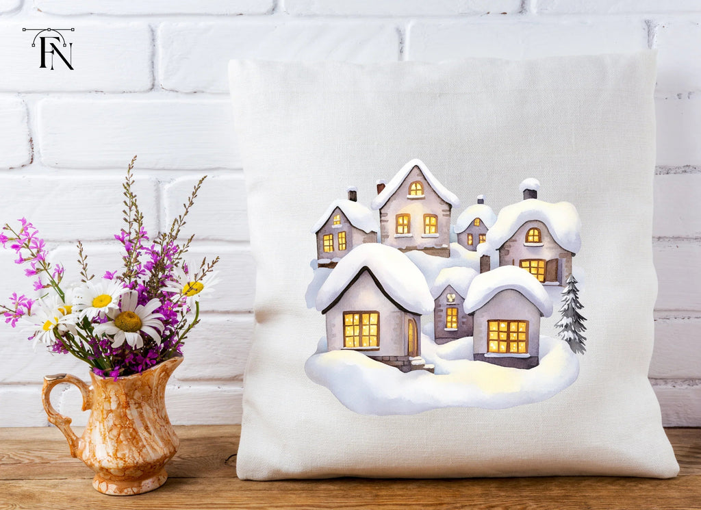 Cozy Winter Houses Clipart Bundle