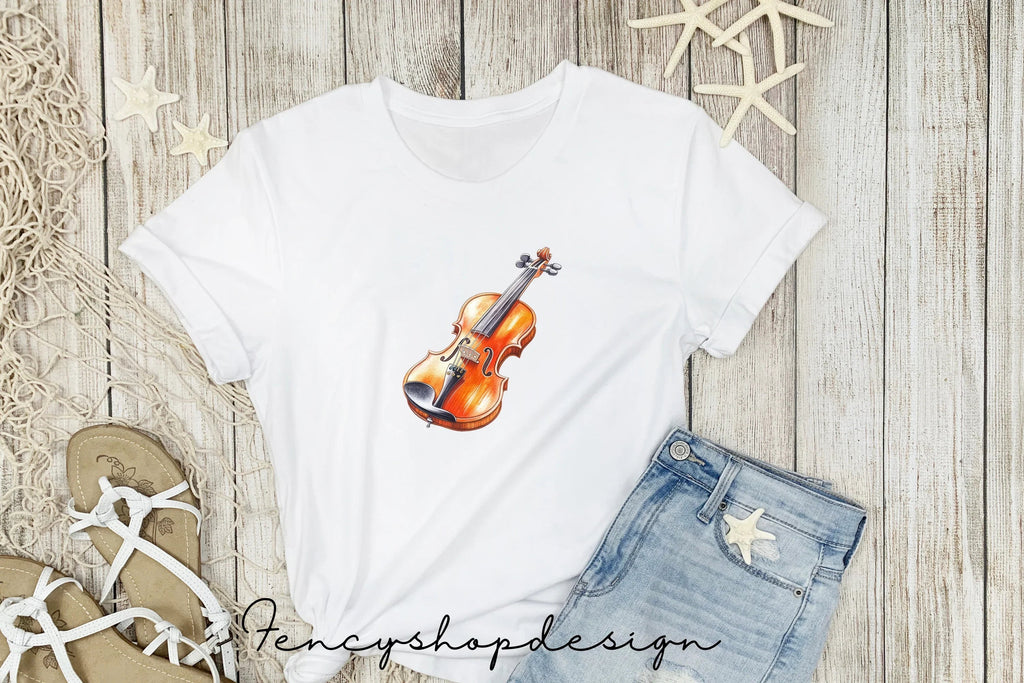 Elegant Violin Musical Instrument Clipart Bundle