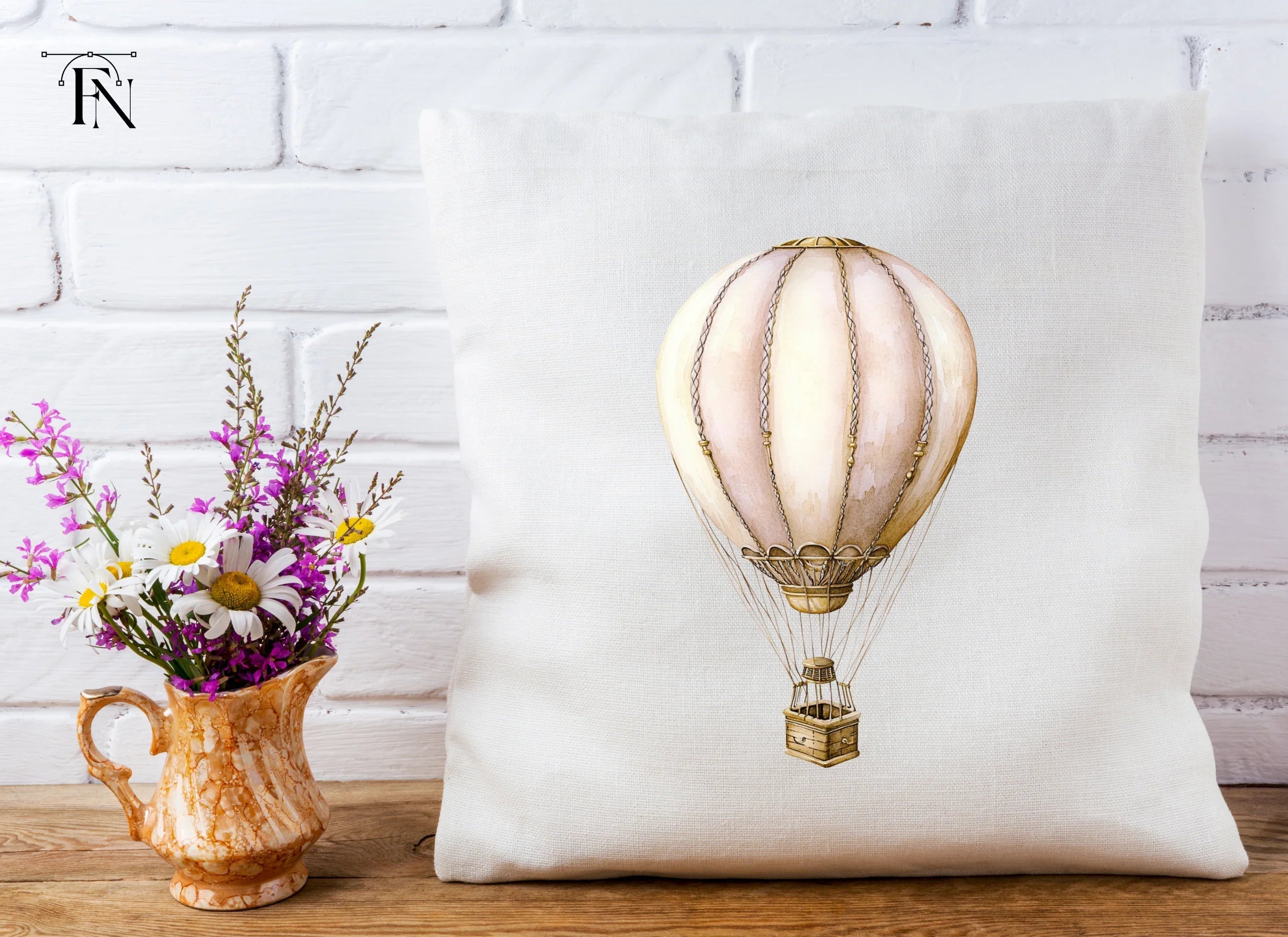 Vintage Hot Air Balloon Clipart Bundle