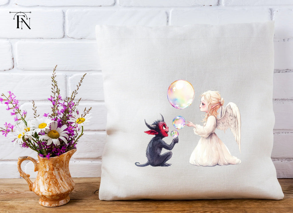 Angels and Devils Blowing Bubbles Clipart Bundle
