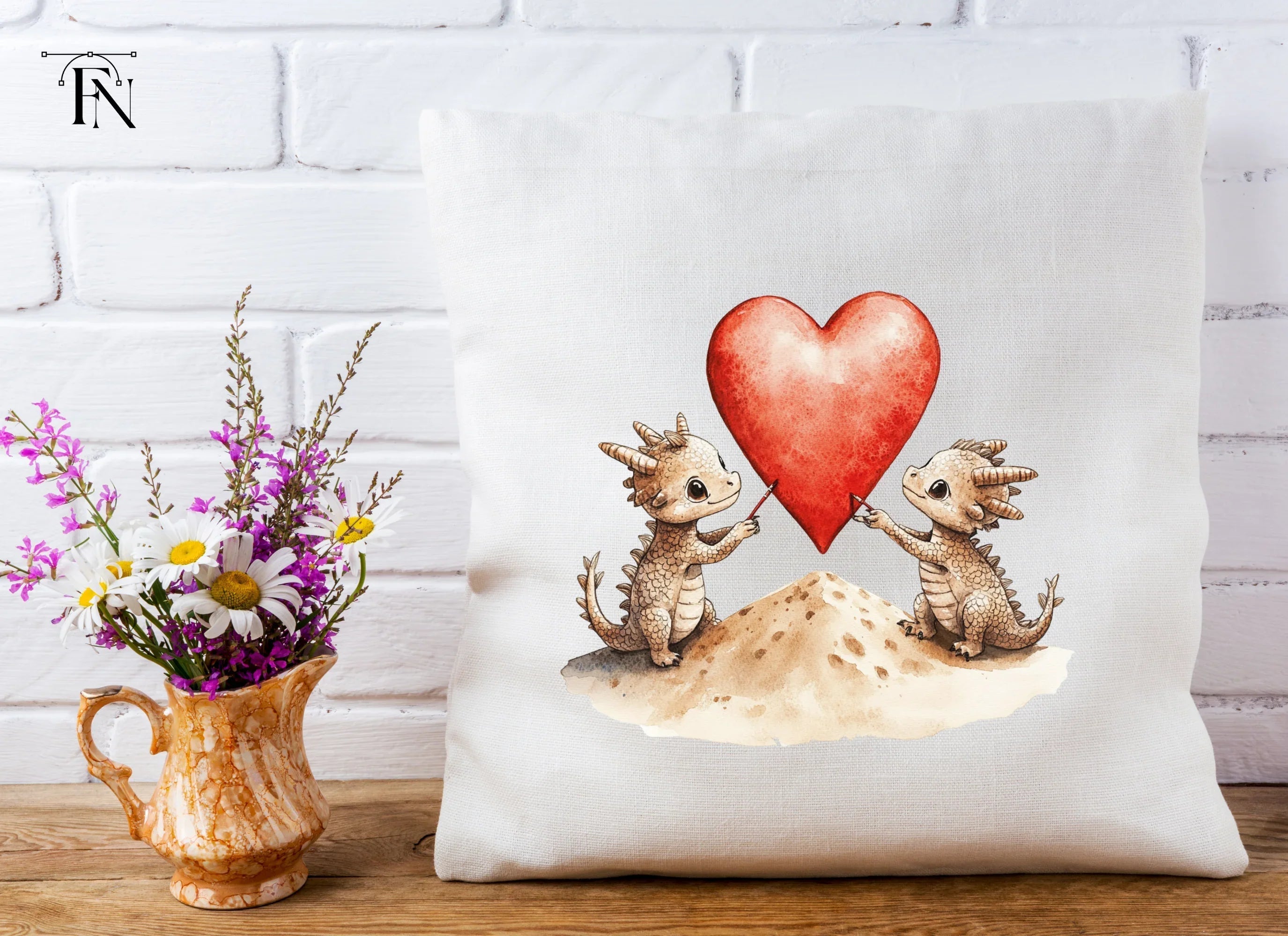 Baby Dragons with Hearts Clipart Bundle