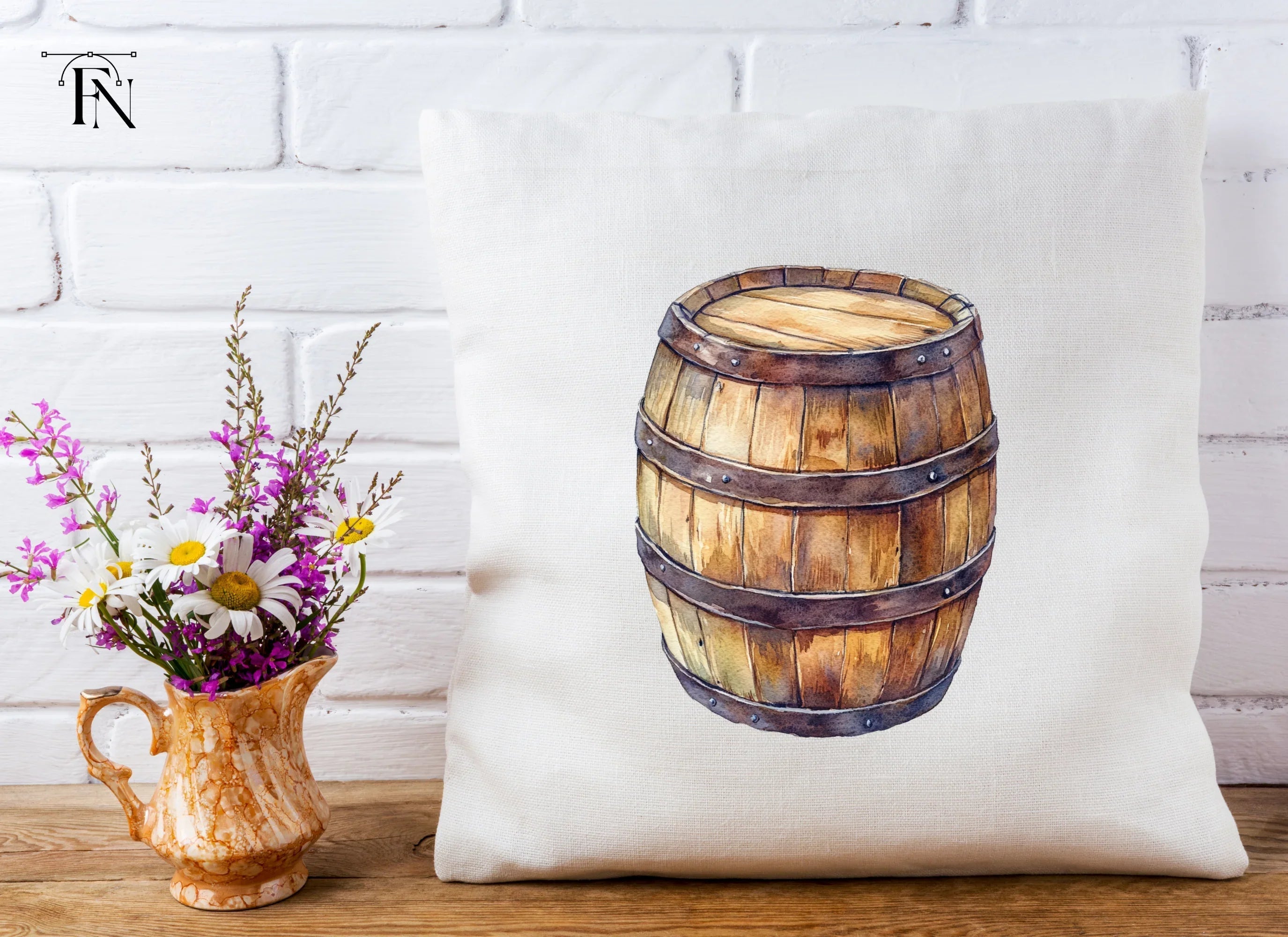 Wooden Barrels Clipart Bundle