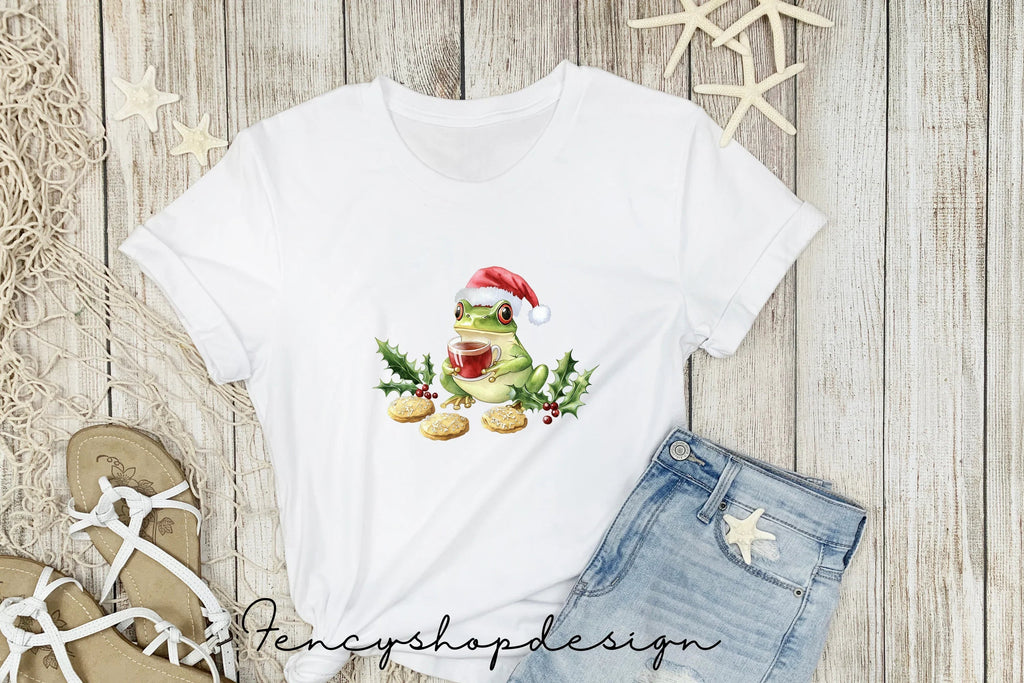 Festive Frogs Christmas Clipart Bundle
