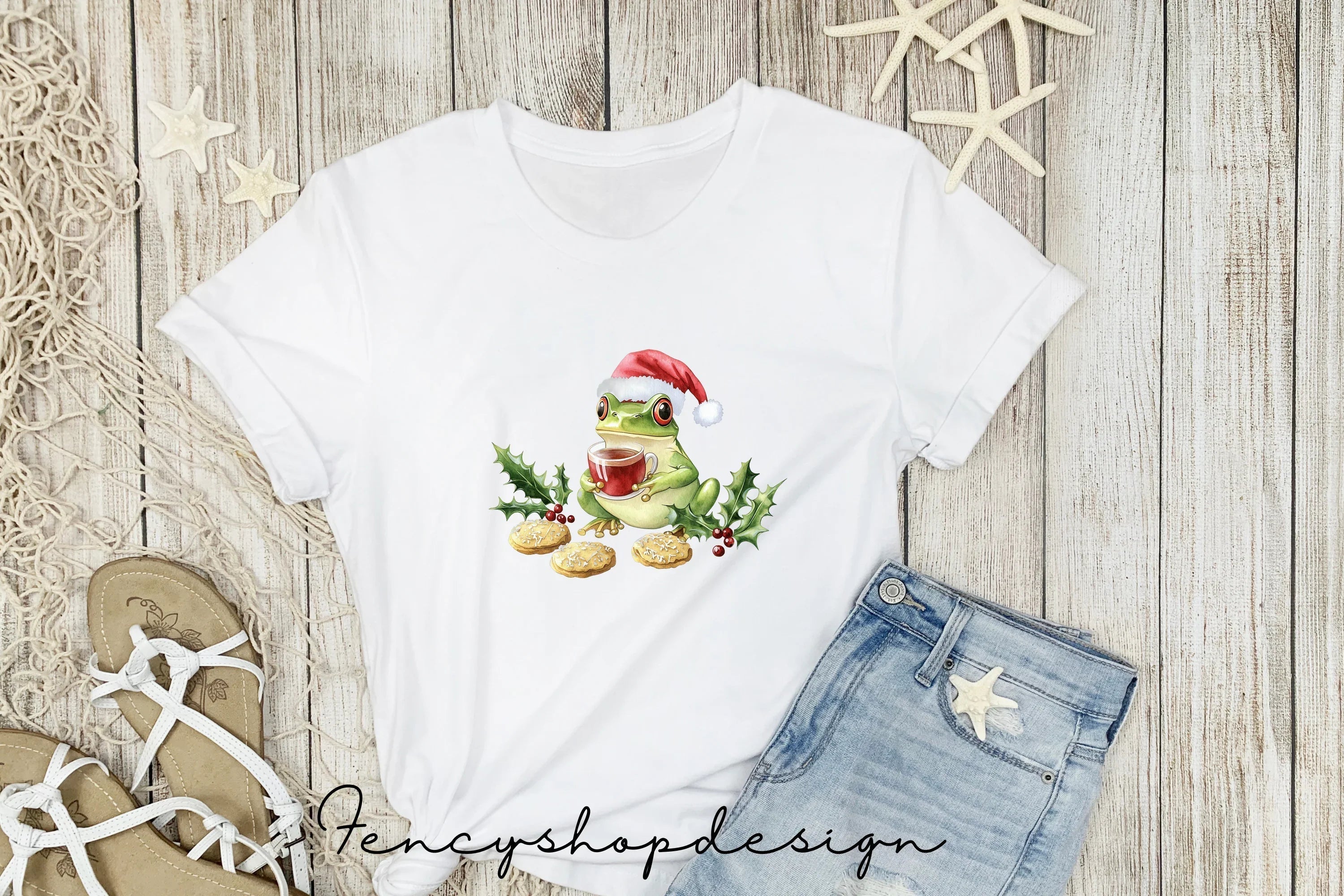 Festive Frogs Christmas Clipart Bundle