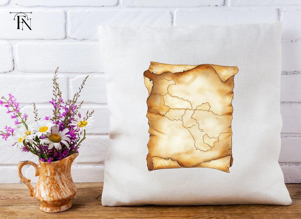 Blank Scroll Map Clipart Bundle
